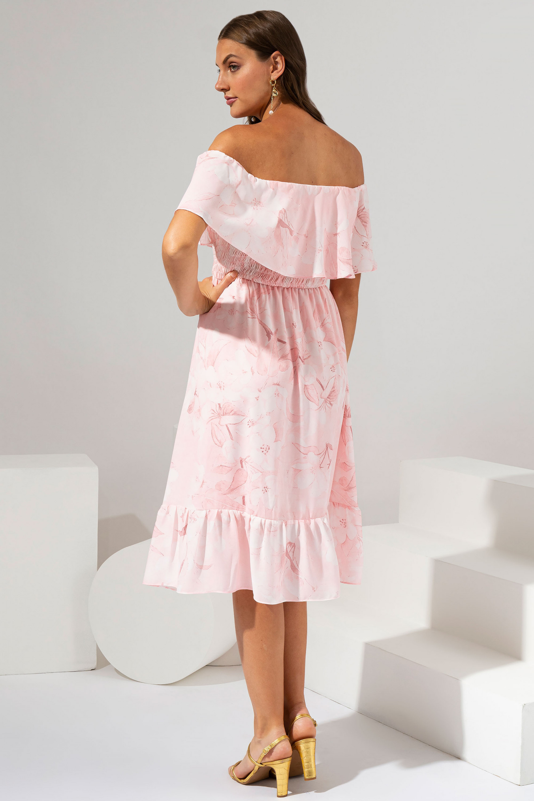 Vestido Midi Estampado Mia Rosa