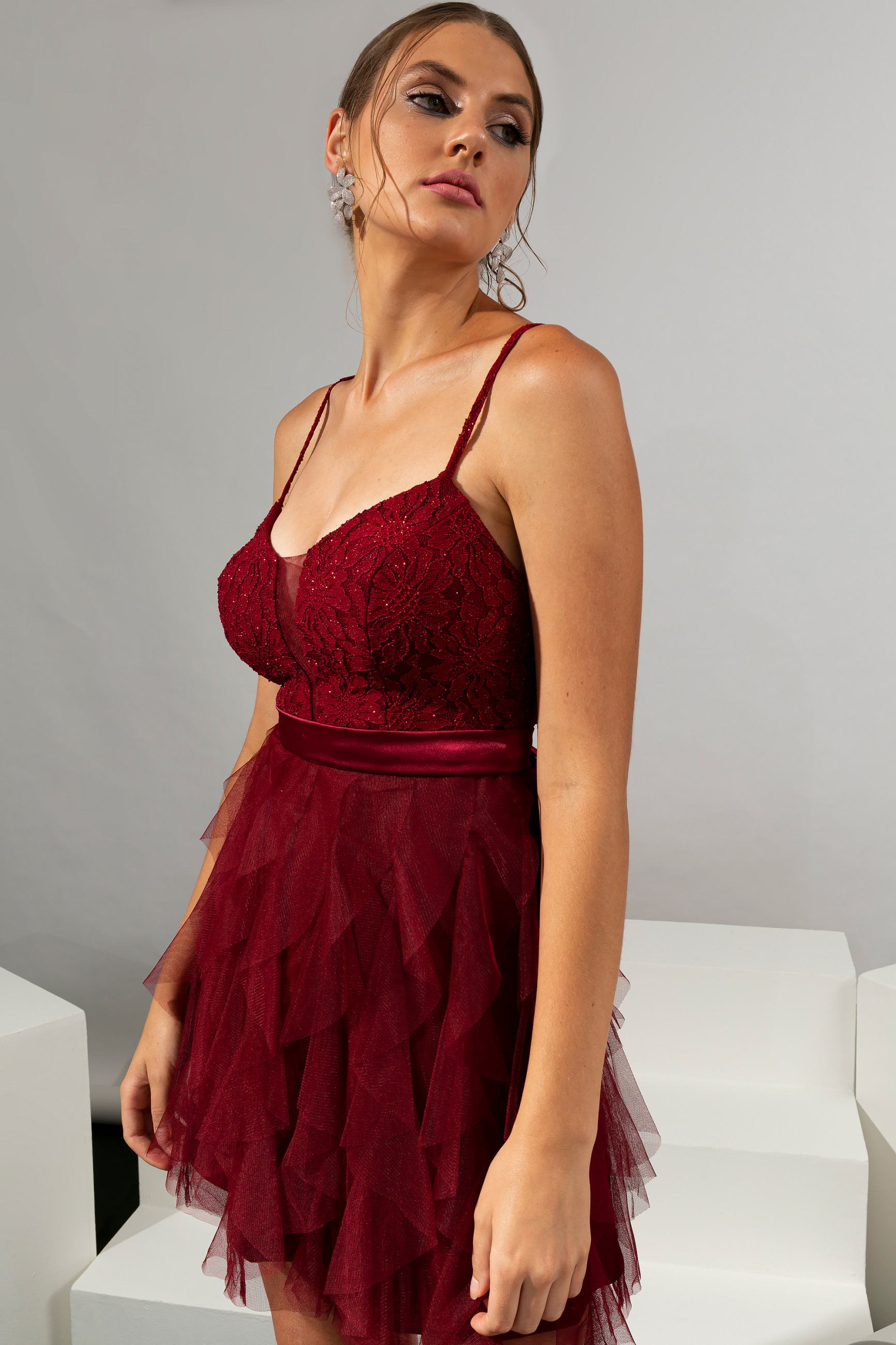 Vestido Curto Clara Marsala