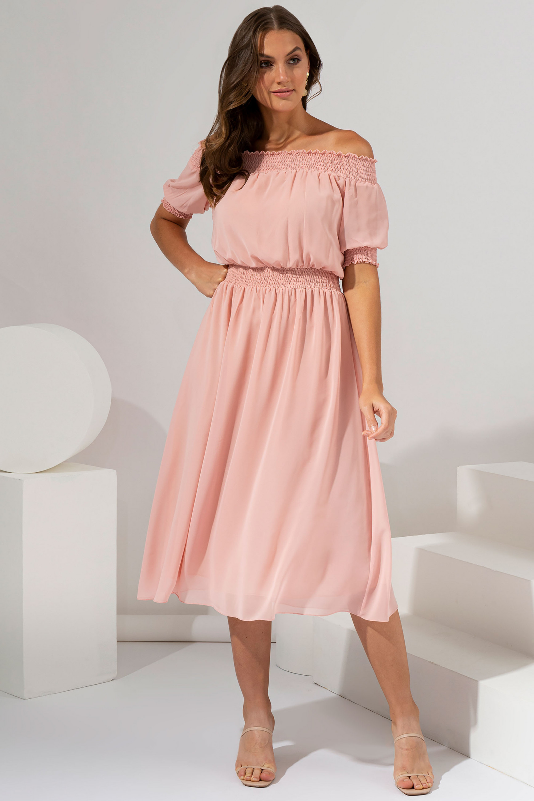Vestido Midi Gaby Rosa