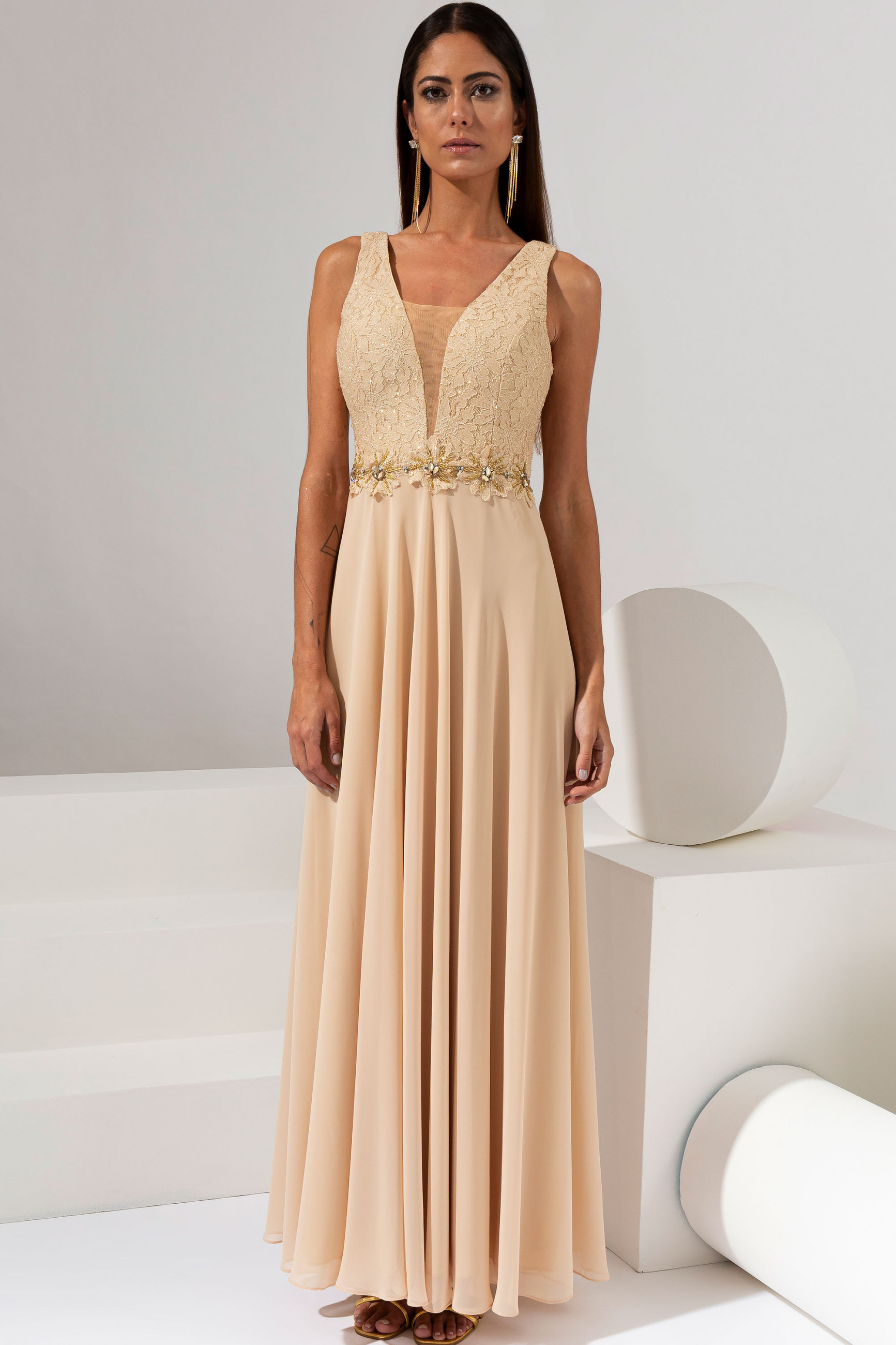 Vestido Longo Lorena Dourado