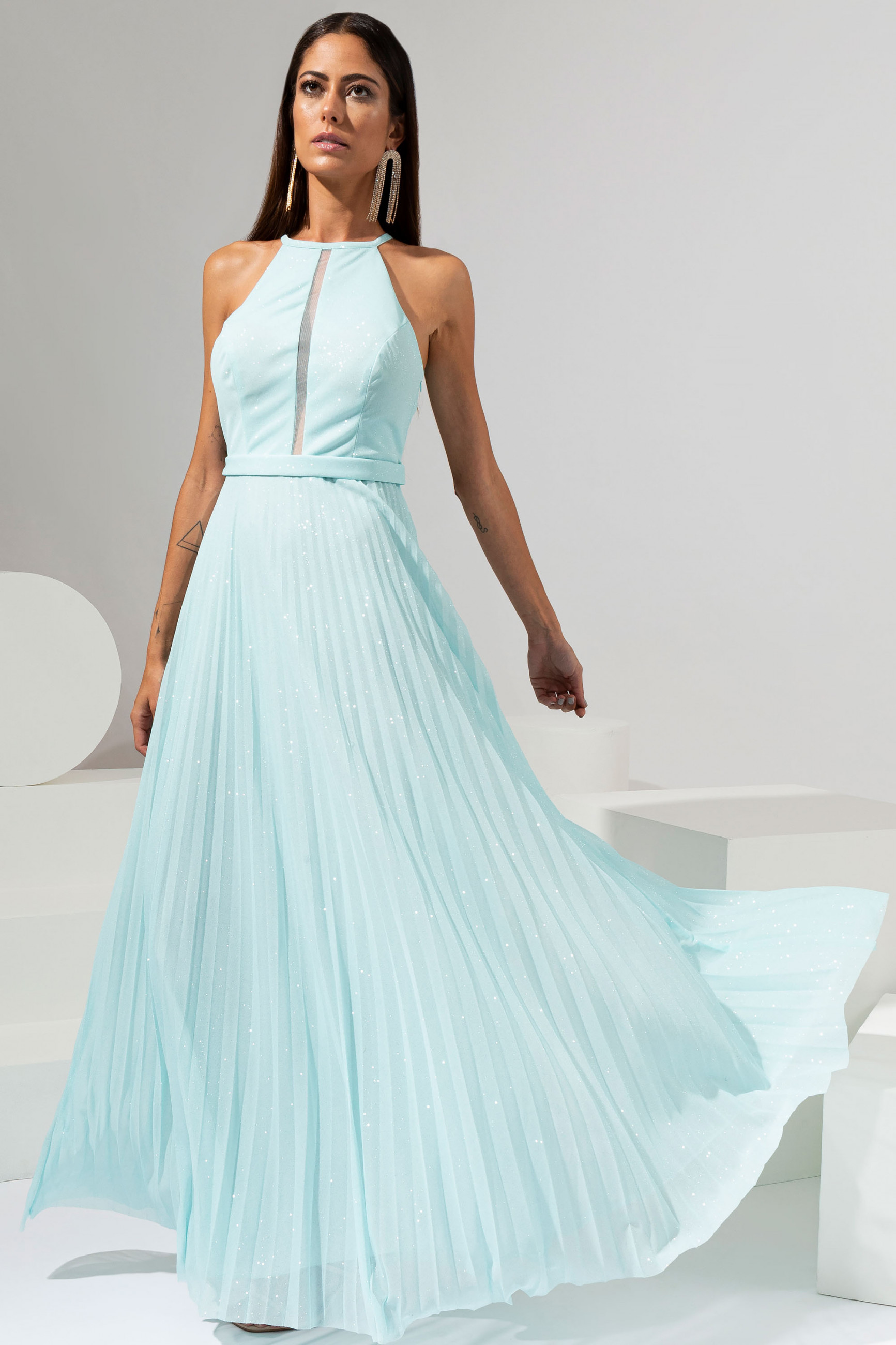 Vestido Longo Julia Verde Claro