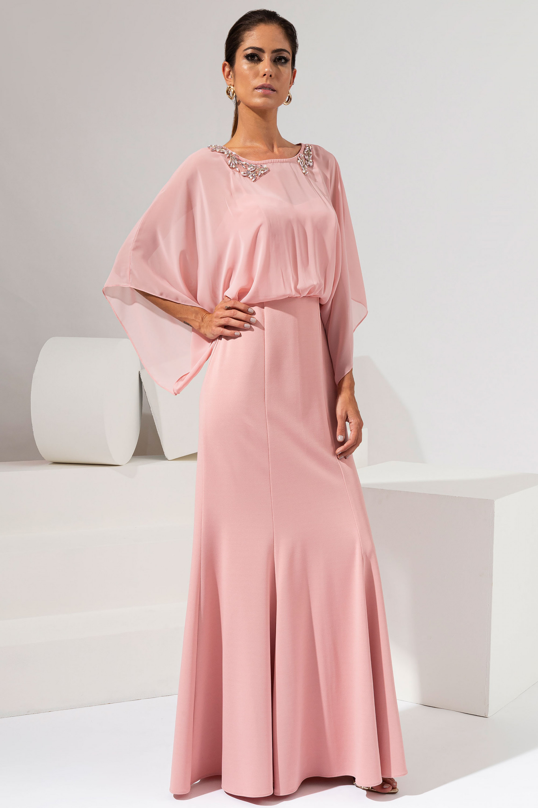 Vestido Longo Hellen Rosa