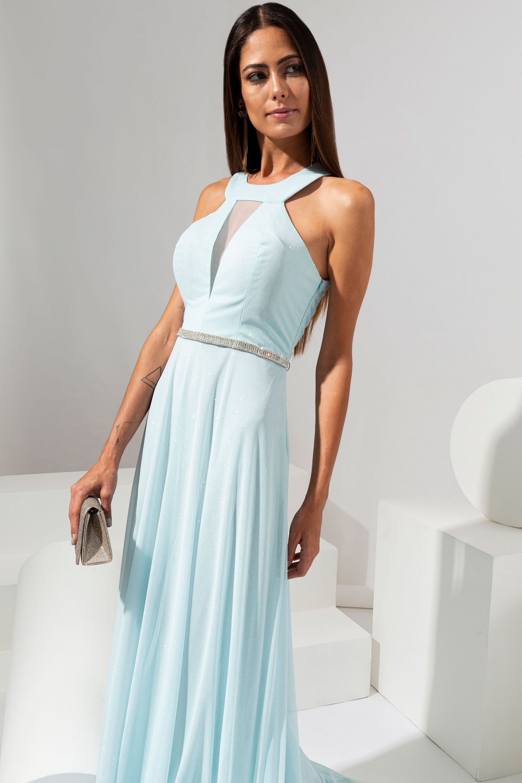 Vestido Longo Lia Verde Claro