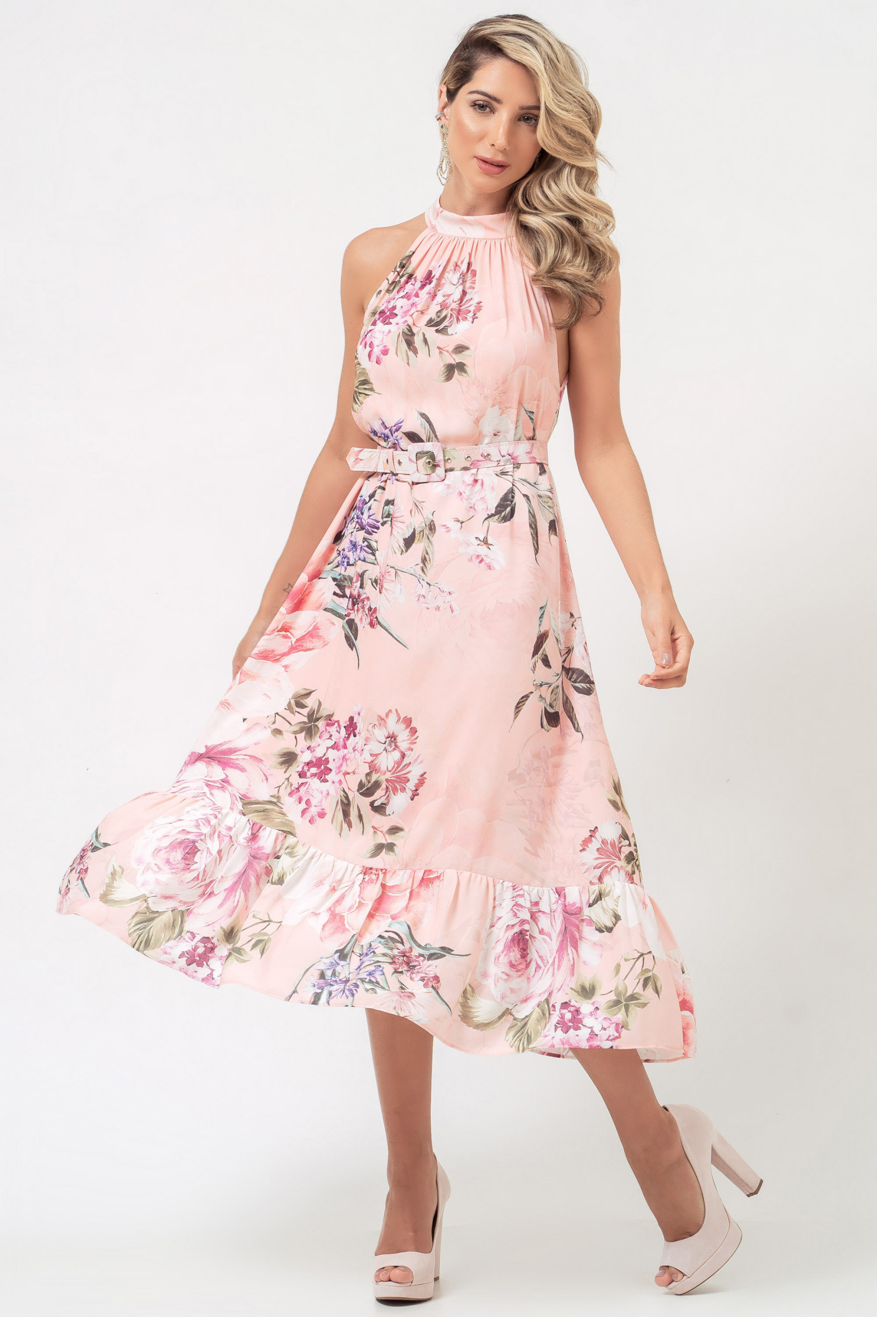 Vestido Midi Estampado Fernanda Salmão