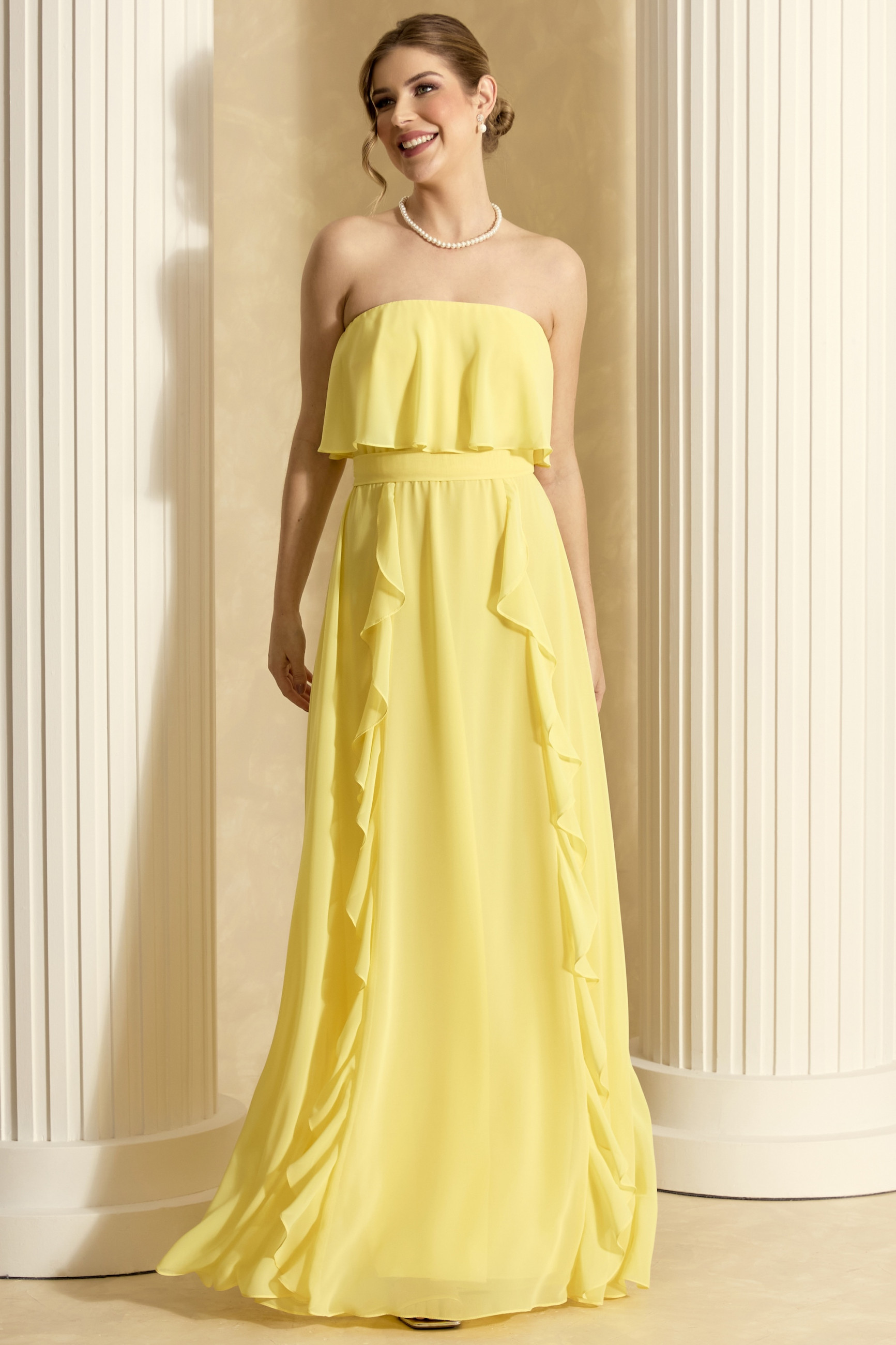 Vestido de Festa Longo Amarelo Stella Ladydress