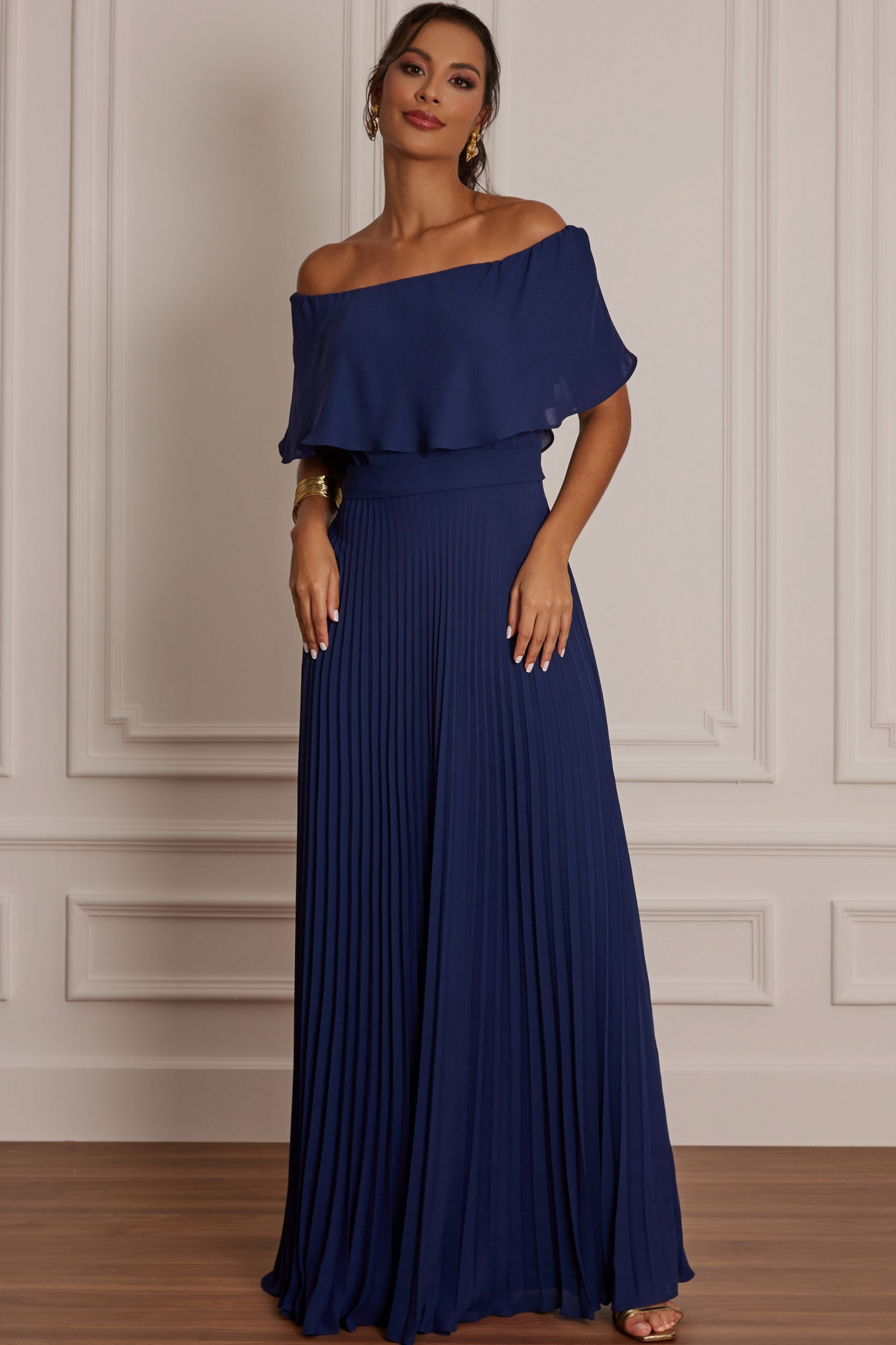 Vestido Festa Madrinha  Azul Marinho   Longo Ladydress