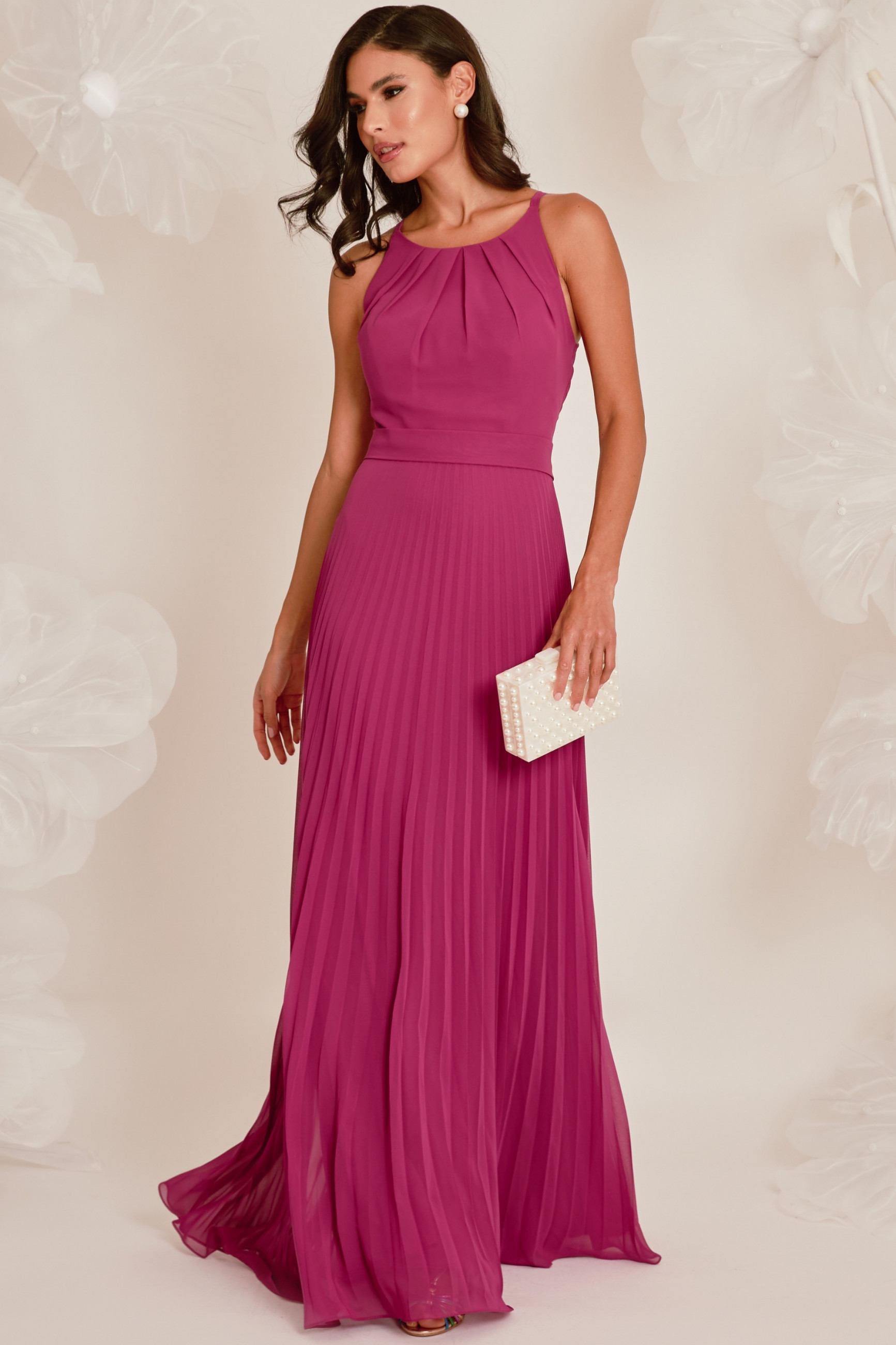 Vestido Festa Madrinha  Fúcsia   Longo Ladydress