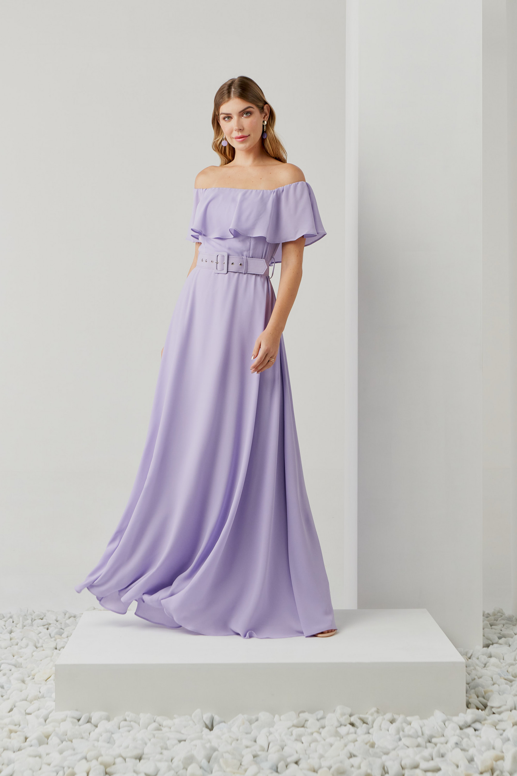 Vestido Festa Madrinha  lavanda   longo Ladydress