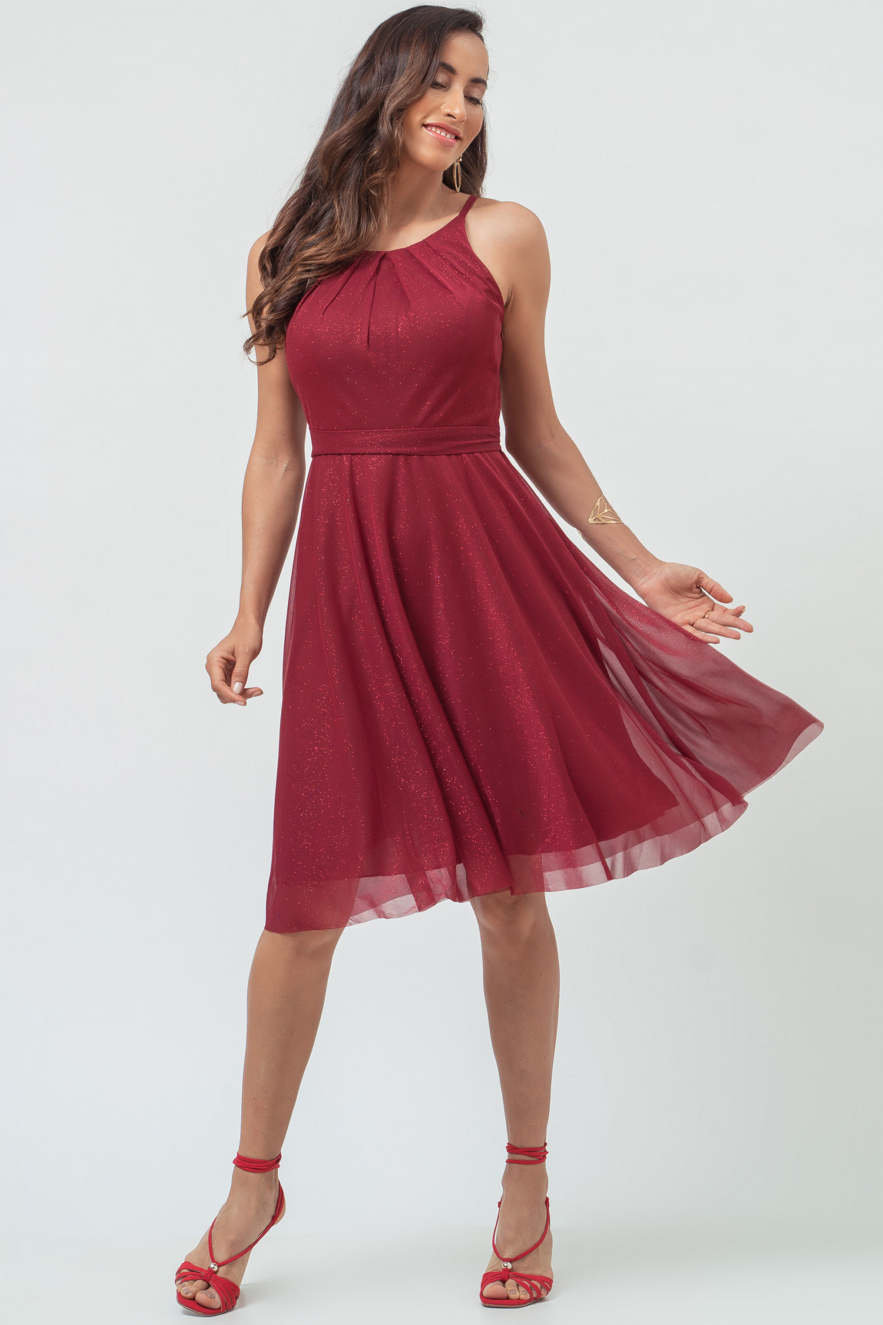 Vestido Curto Nayara Marsala