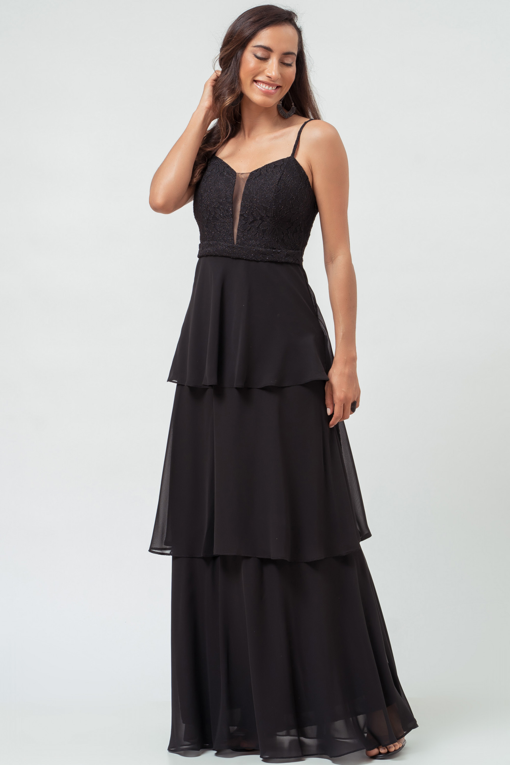 Vestido Longo Mary Preto