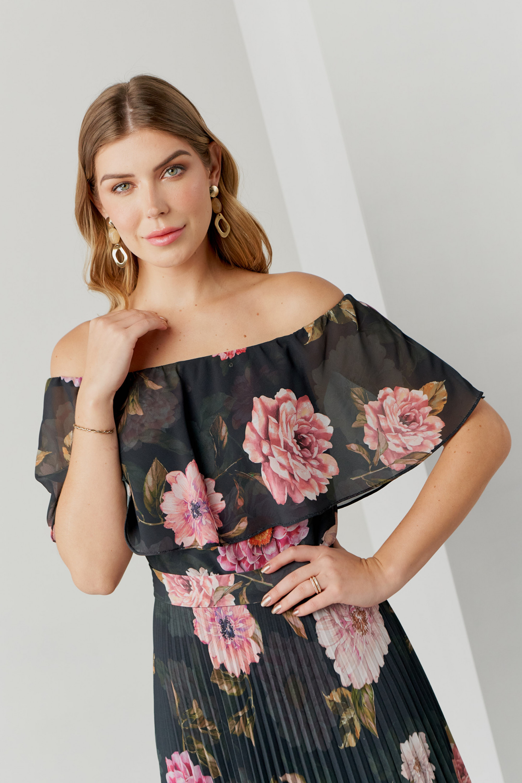 Vestido Festa Madrinha  preto  plissado longo Ladydress