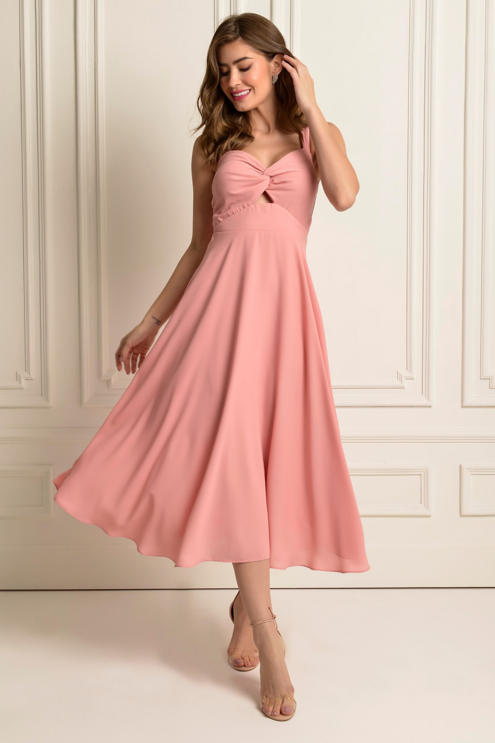 Vestido Festa Madrinha  Rosa   Longo Ladydress
