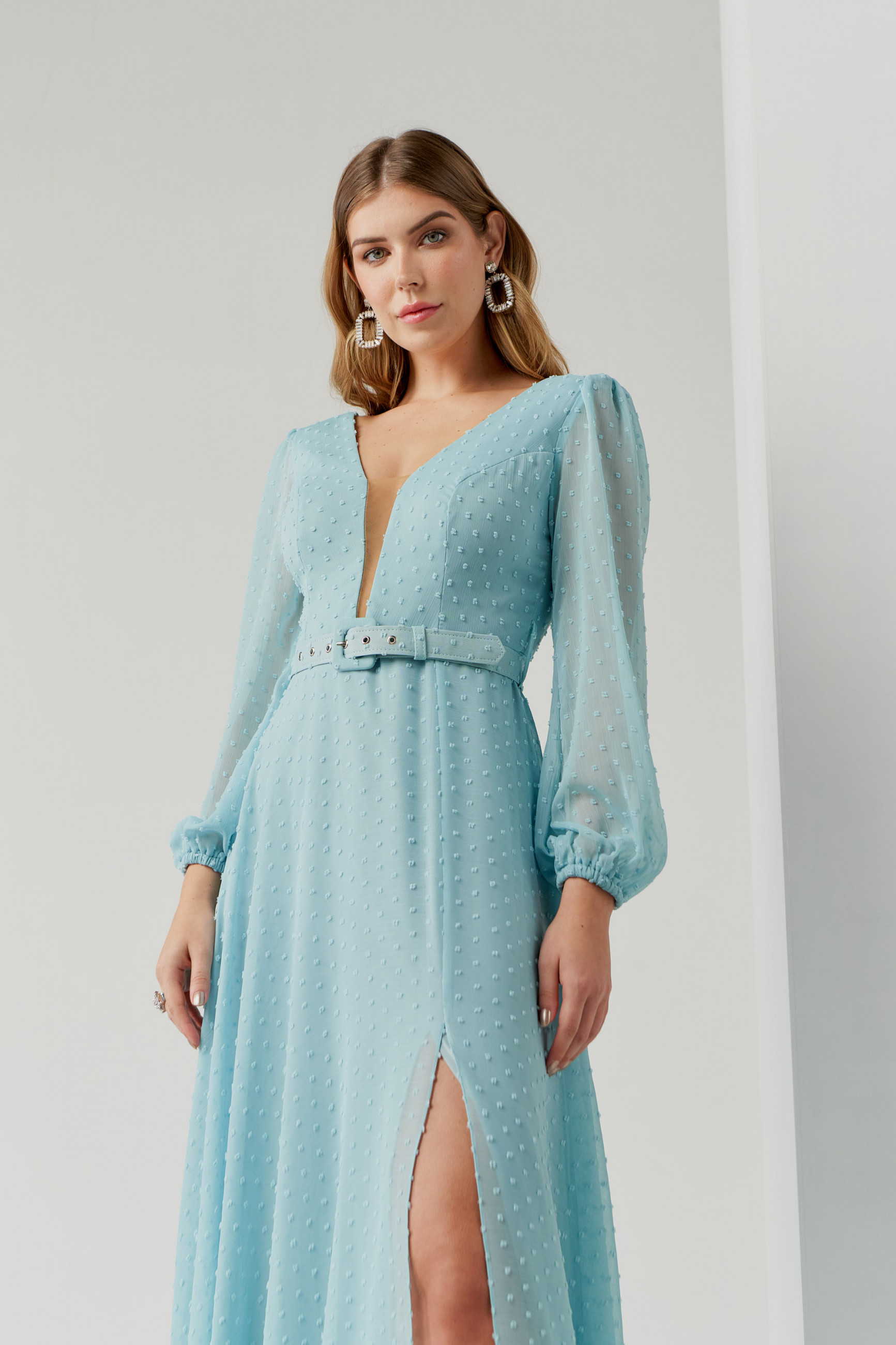 Vestido Festa Madrinha  serenity  manga longo Ladydress