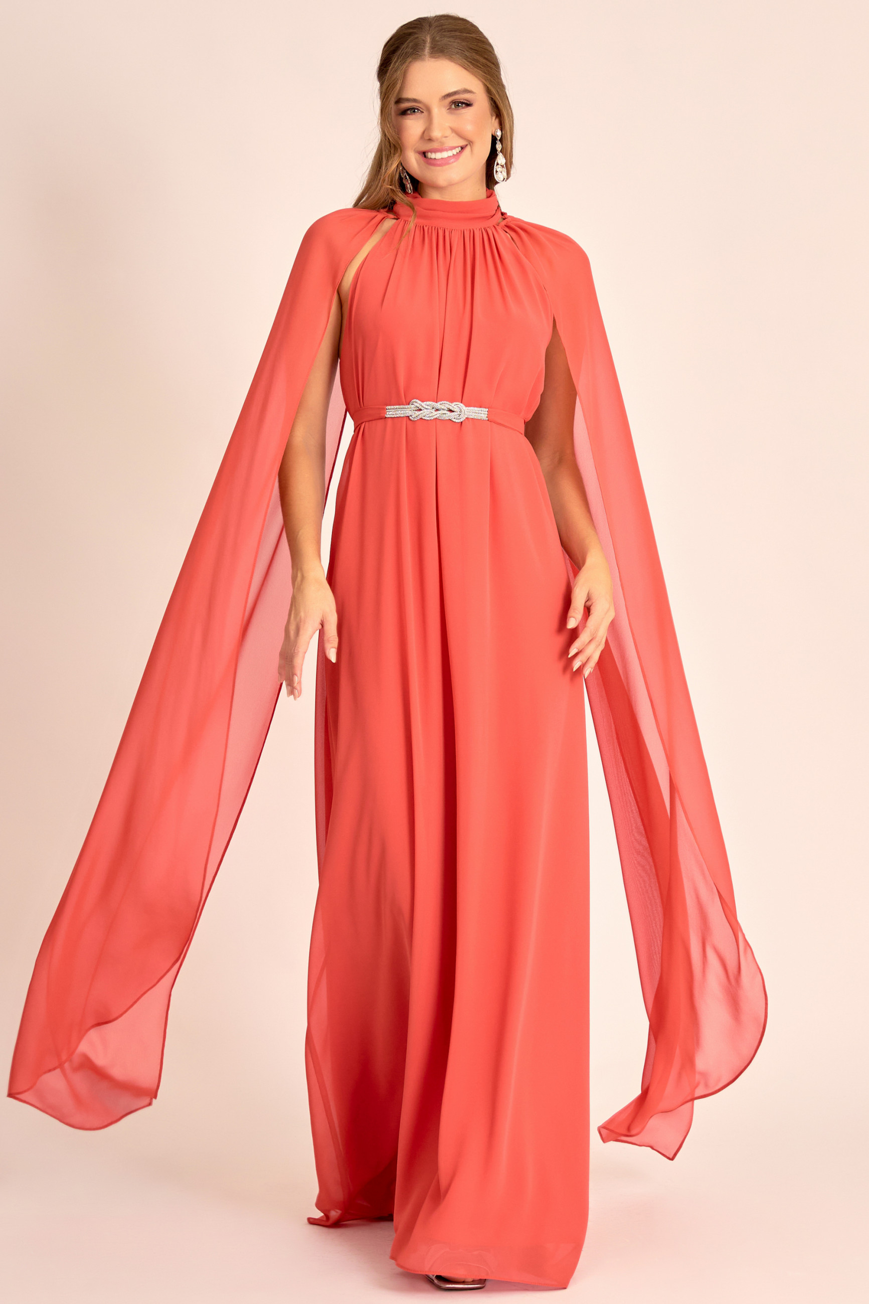 Vestido de Festa Longo Terracota July Ladydress