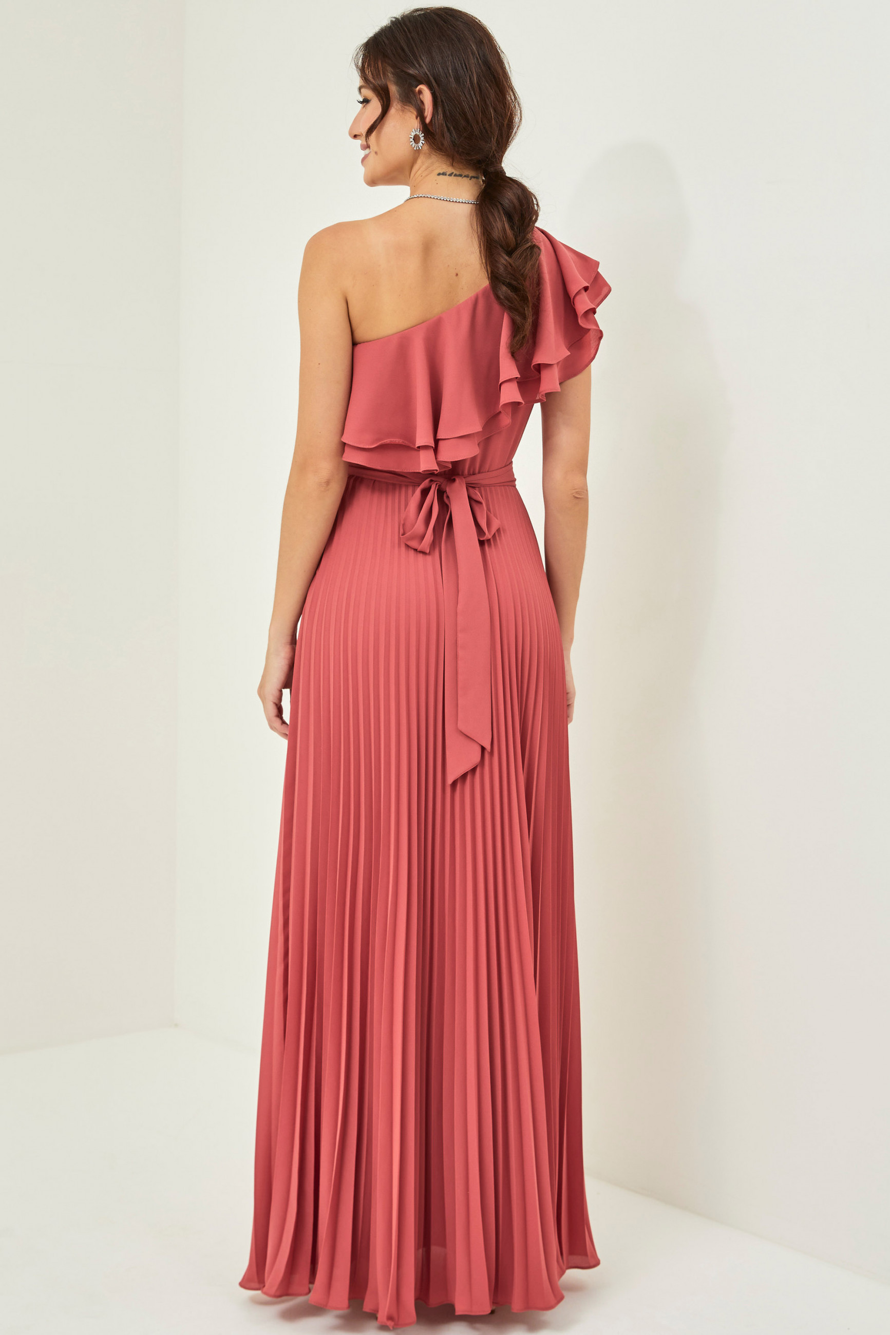 Vestido Festa Madrinha  Terracota   Longo Ladydress