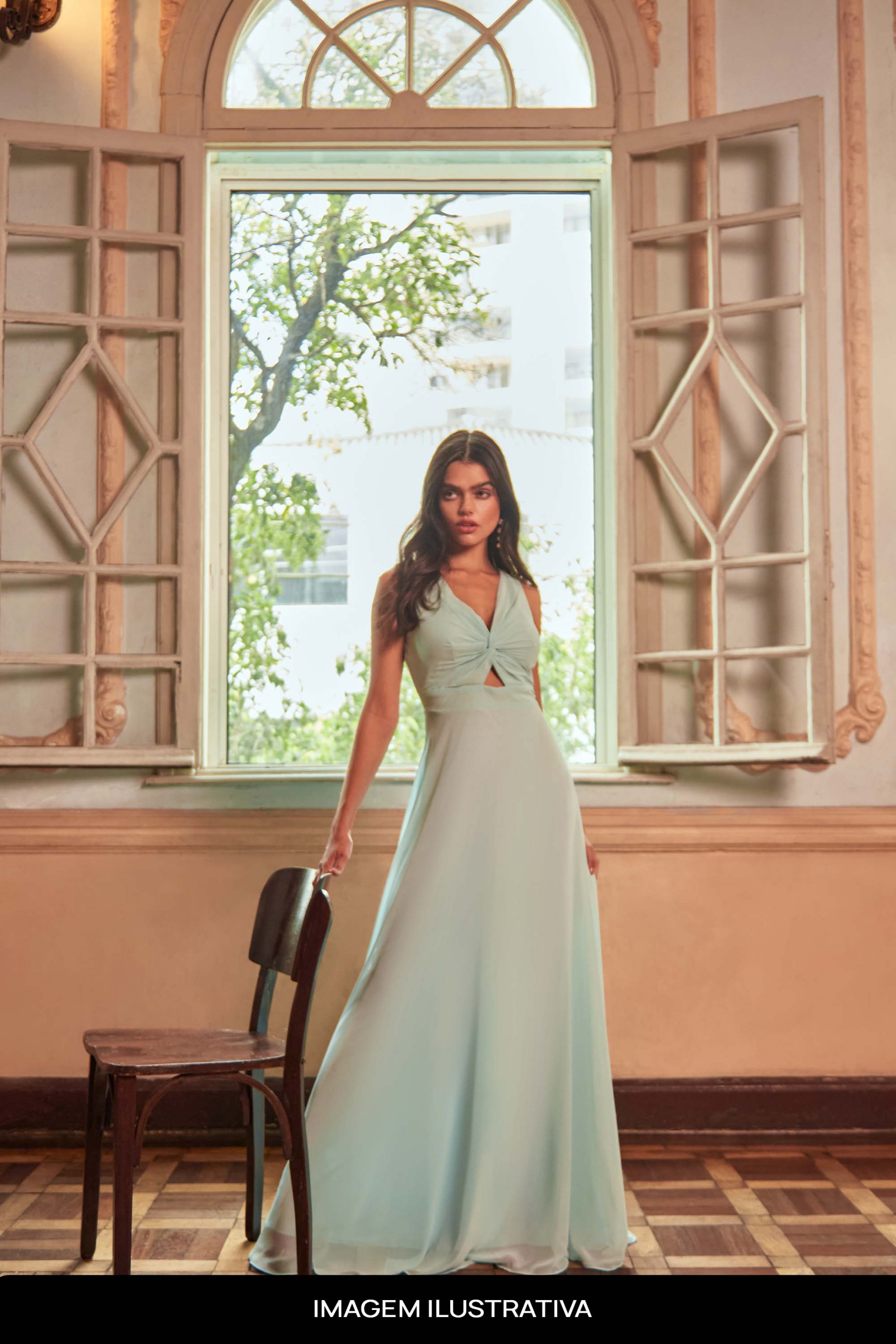 Vestido Festa Madrinha  Verde Claro   Longo Ladydress