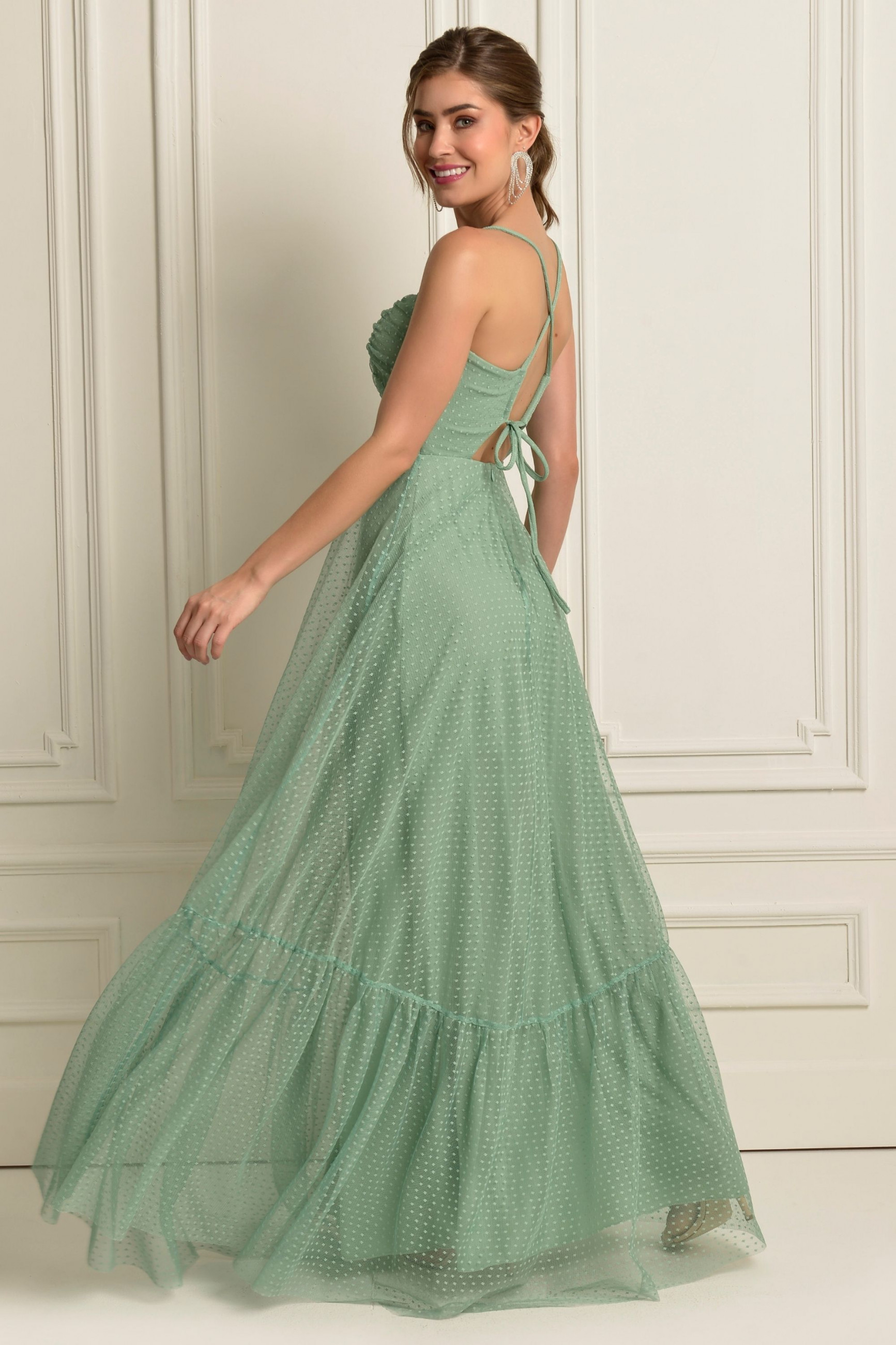 Vestido Festa Madrinha  Verde Mendta   Longo Ladydress