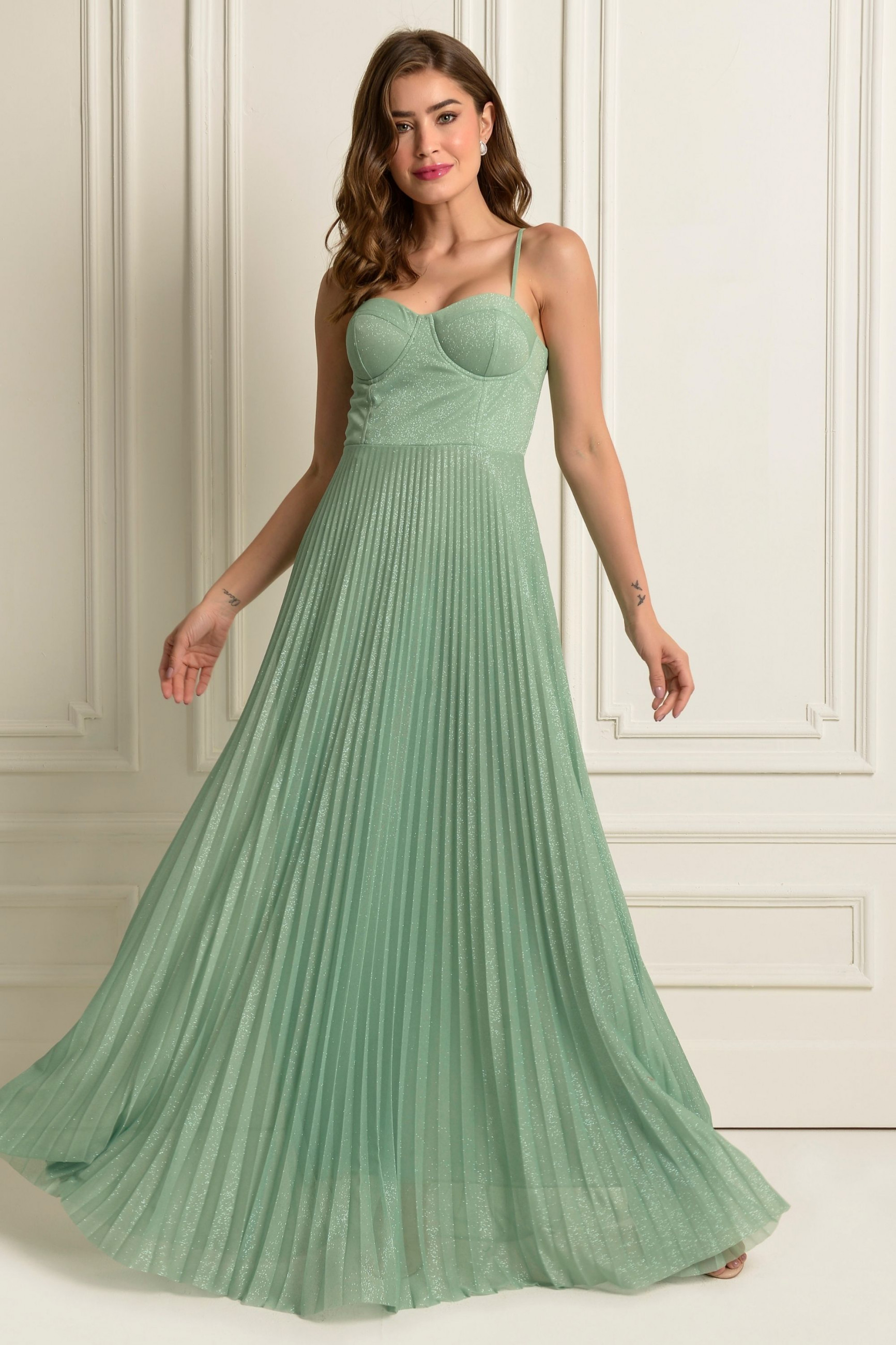 Vestido Festa Madrinha  Verde Menta   Longo Ladydress