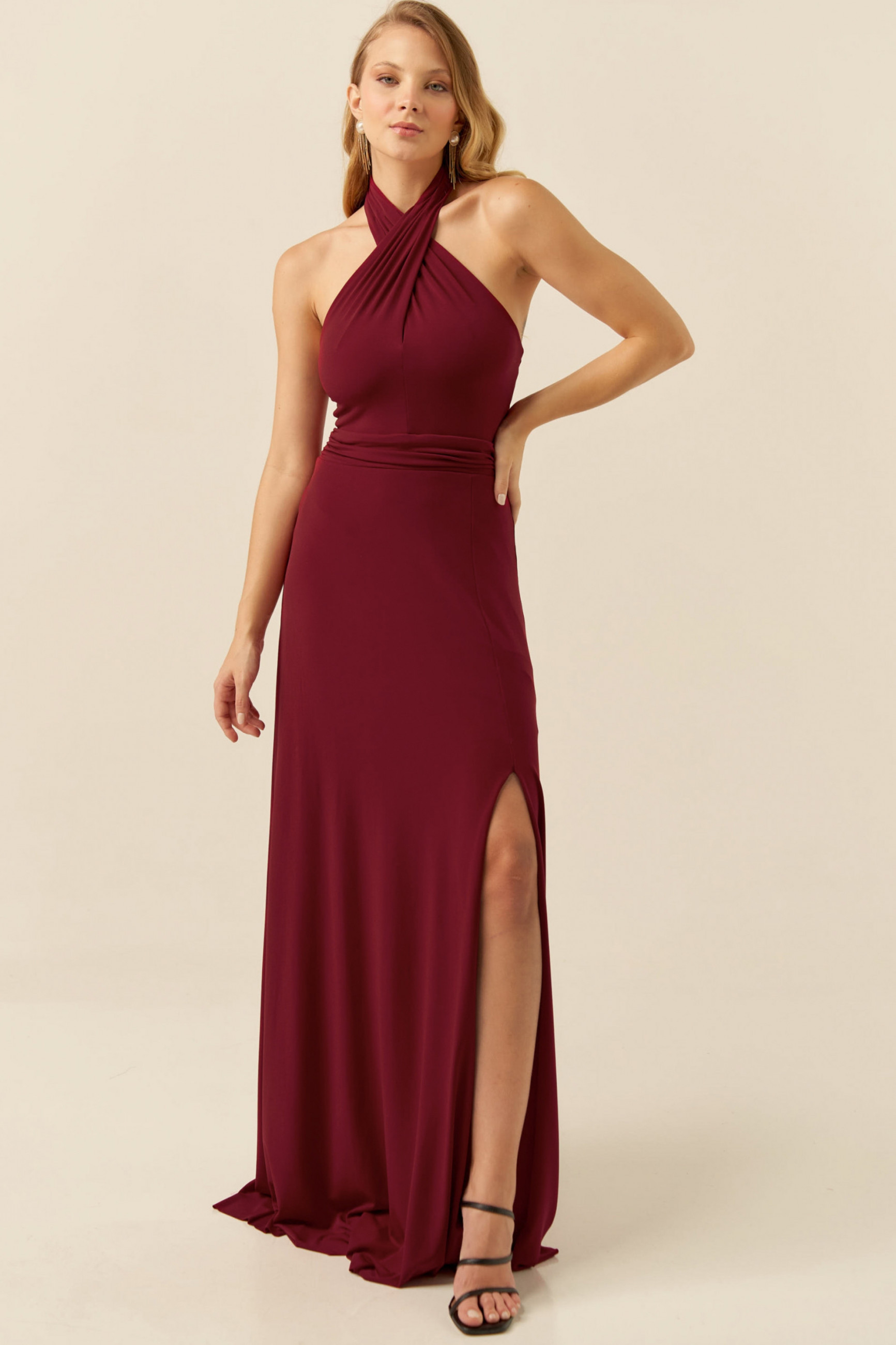 Vestido Festa Madrinha  Vinho   Longo Ladydress