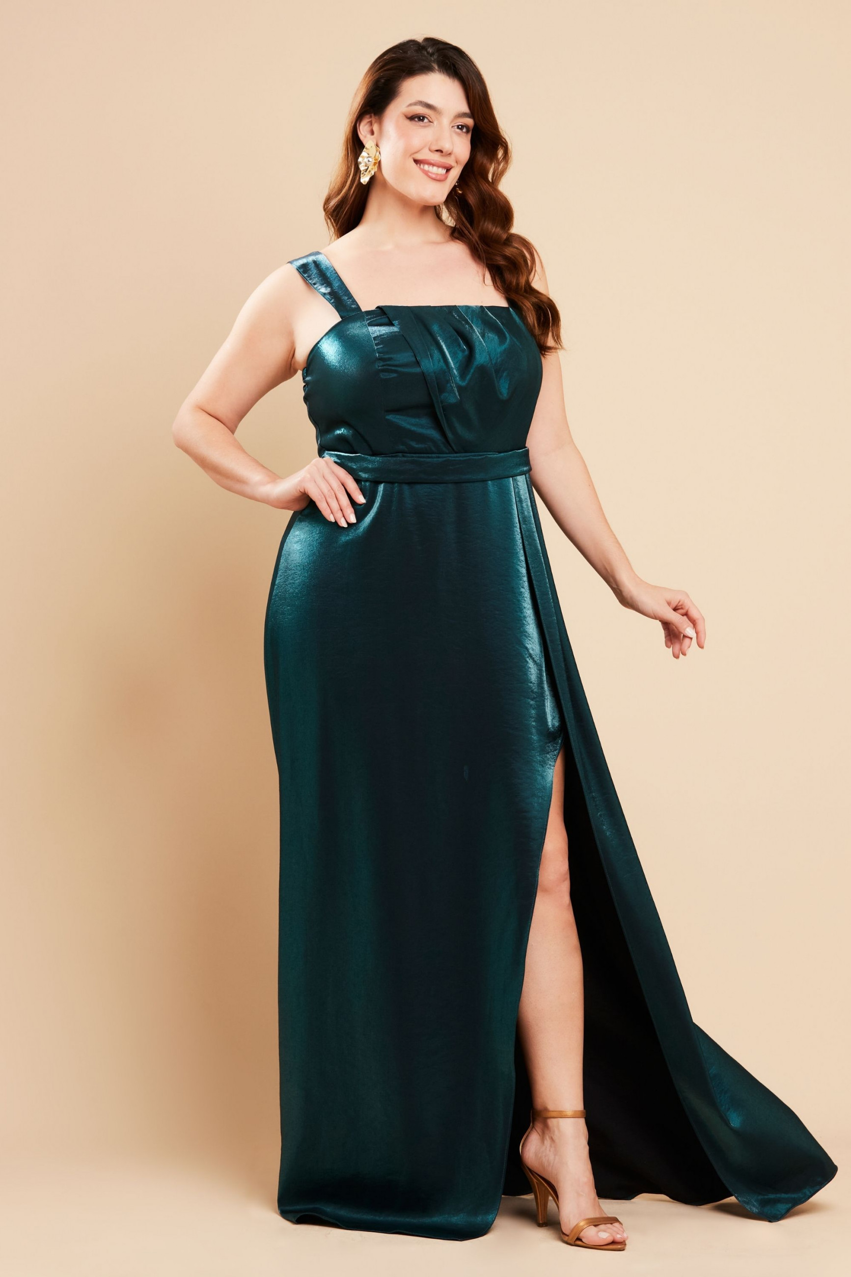 Vestido Longo Lira Azul Petróleo Ladydress