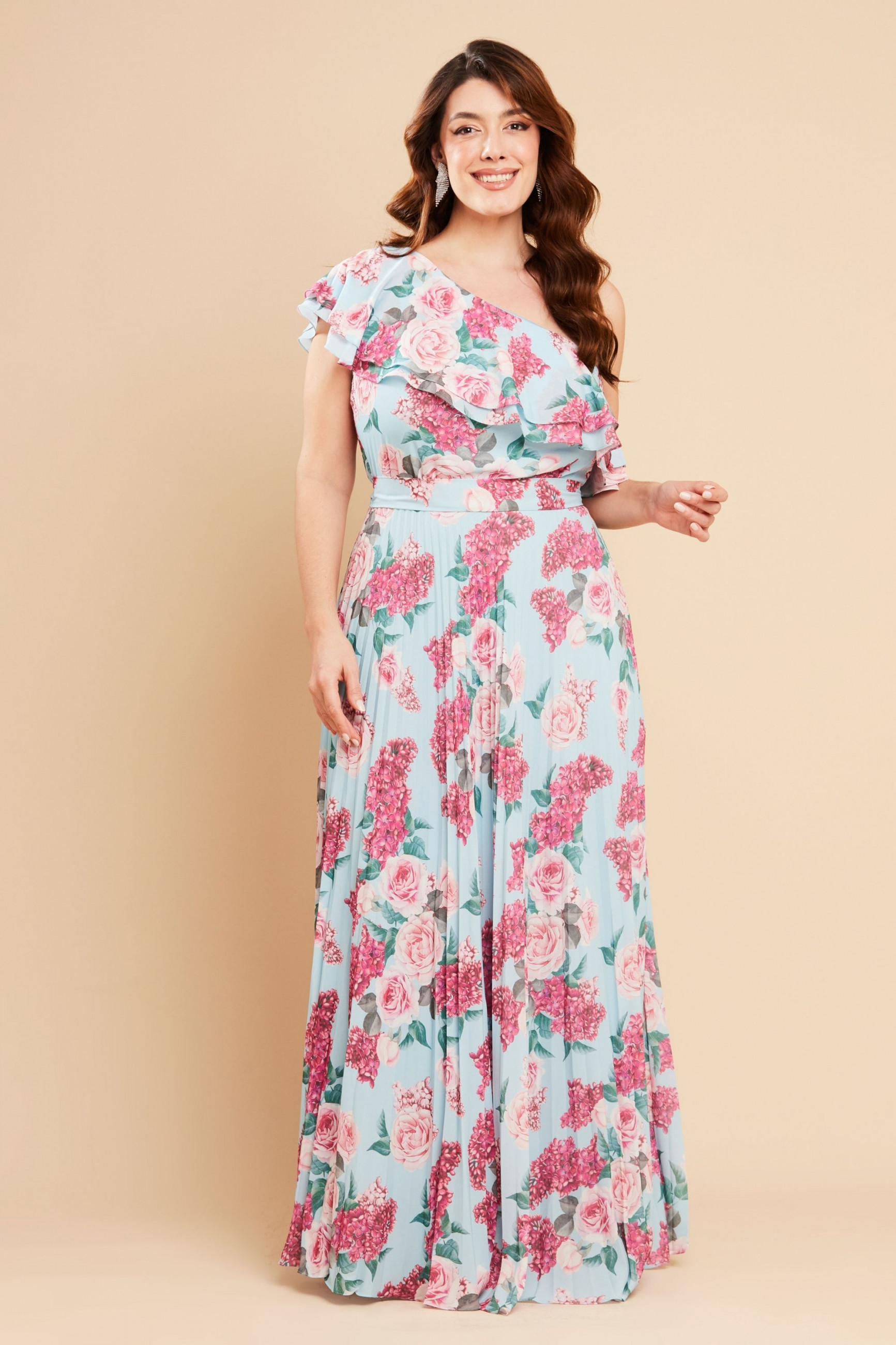 Vestido Longo Estampado Raquel Azul Serenity Ladydress