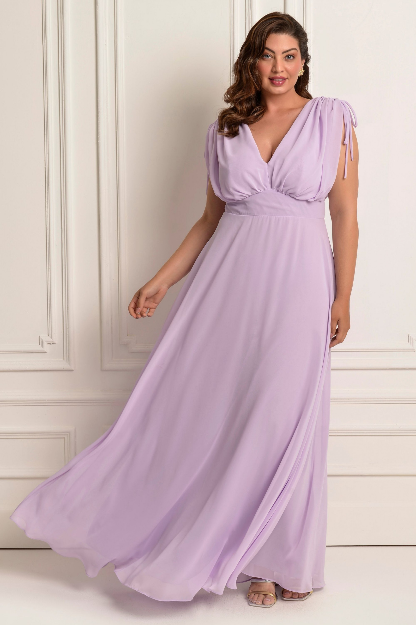 Vestido Festa Madrinha Plus Size Lavanda   Longo Ladydress