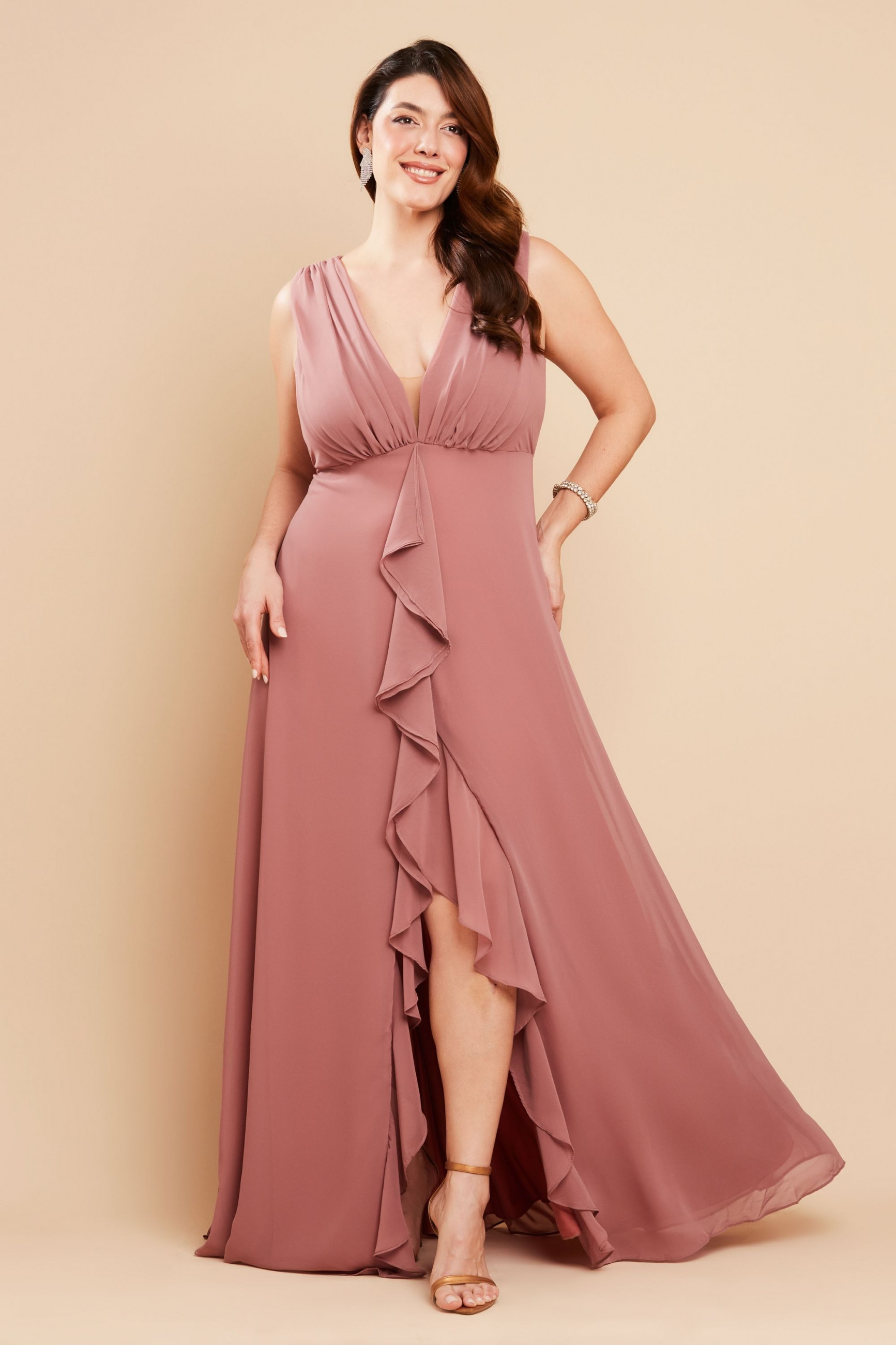 Vestido de Festa Longo Plus Size Rose Miranda Ladydress