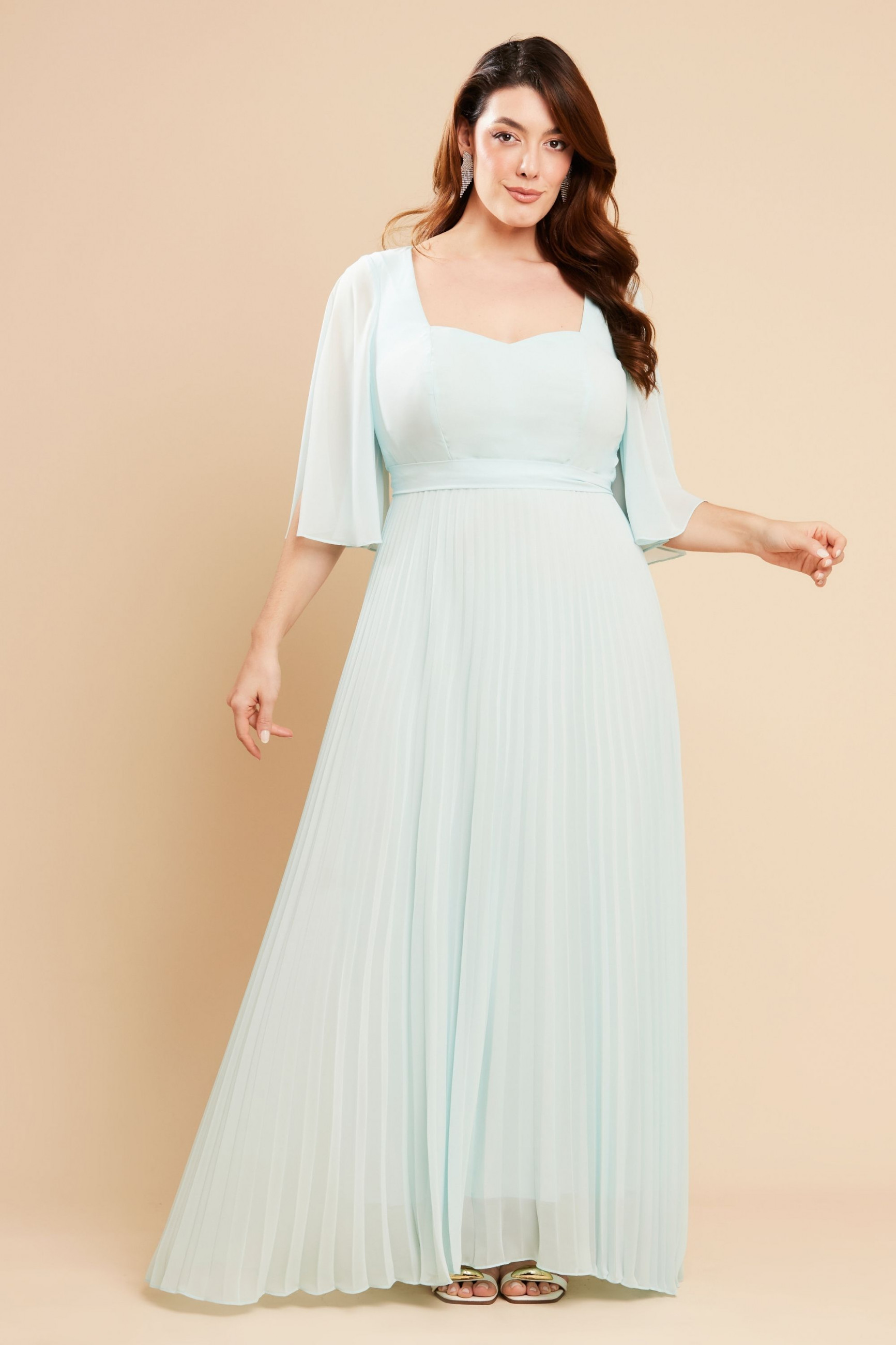 Vestido de Festa Longo Plus Size Verde Claro Harper Ladydress