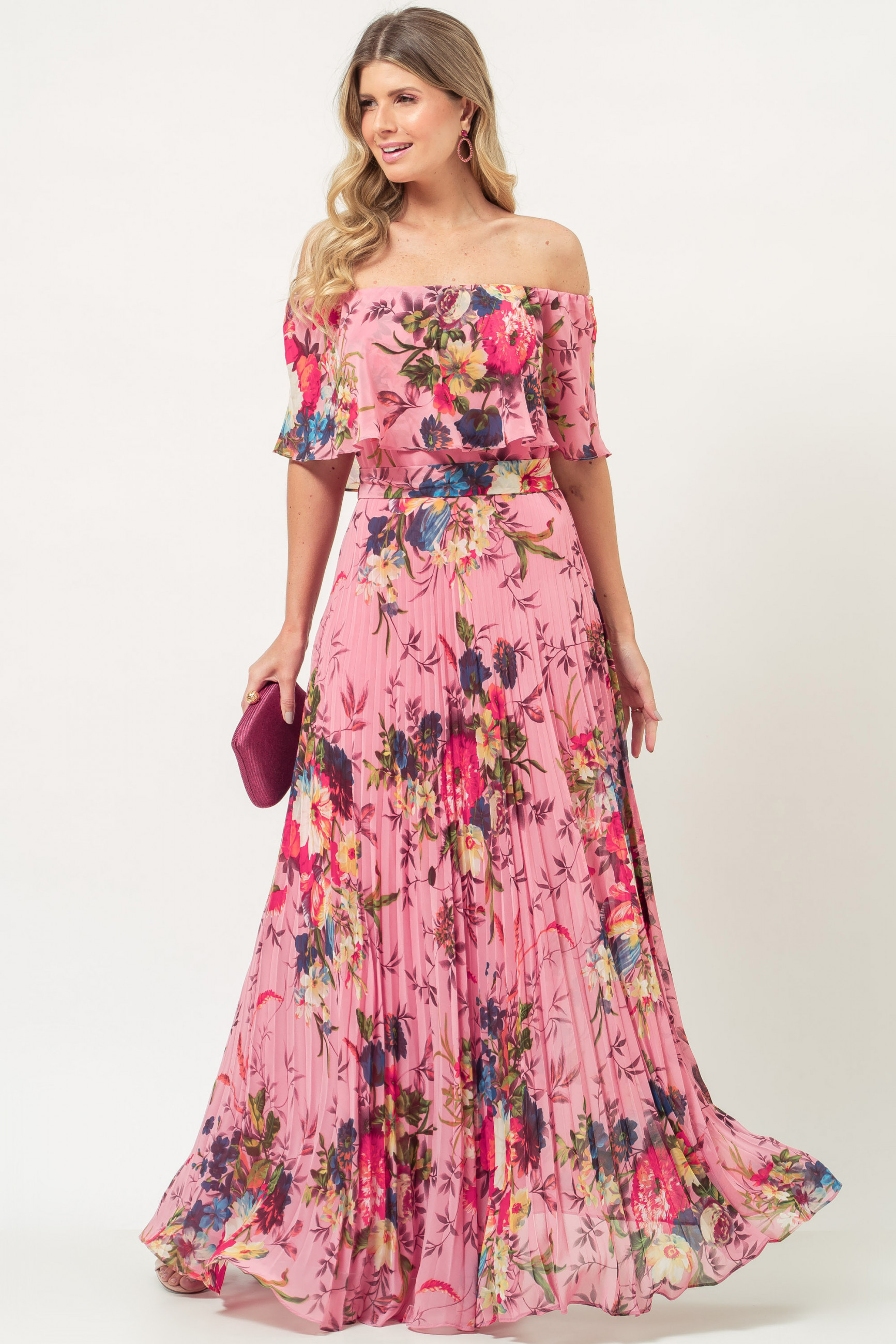 Vestido Longo Estampado Rafaela Rose