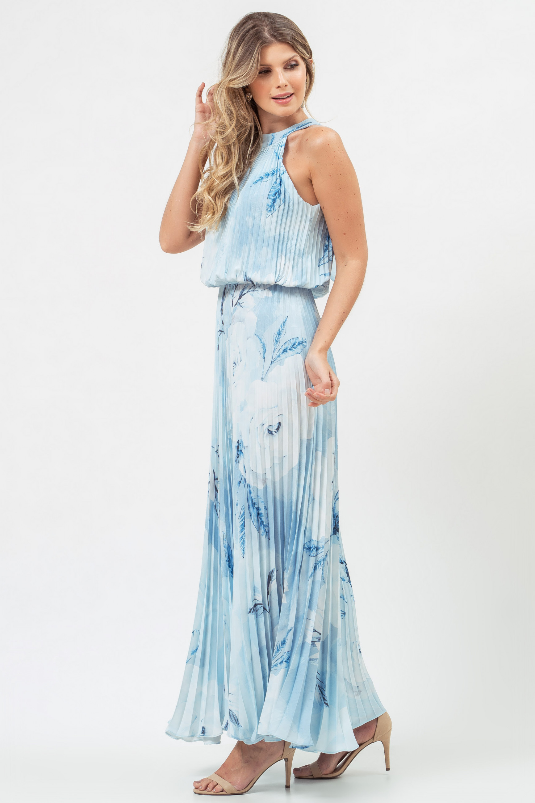 Vestido Longo Estampado Cris Serenity