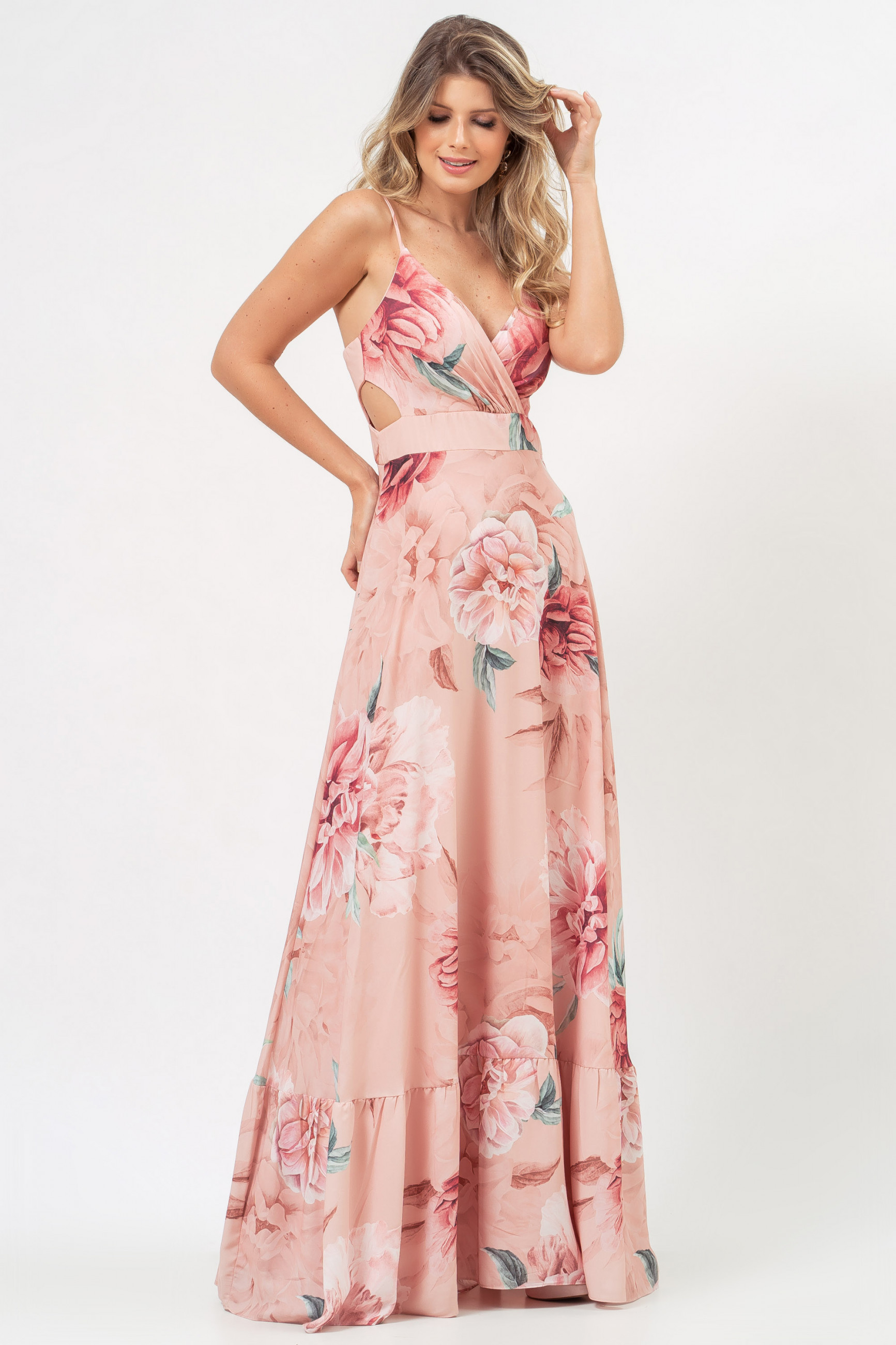 Vestido Longo Estampado Valentina Salmão