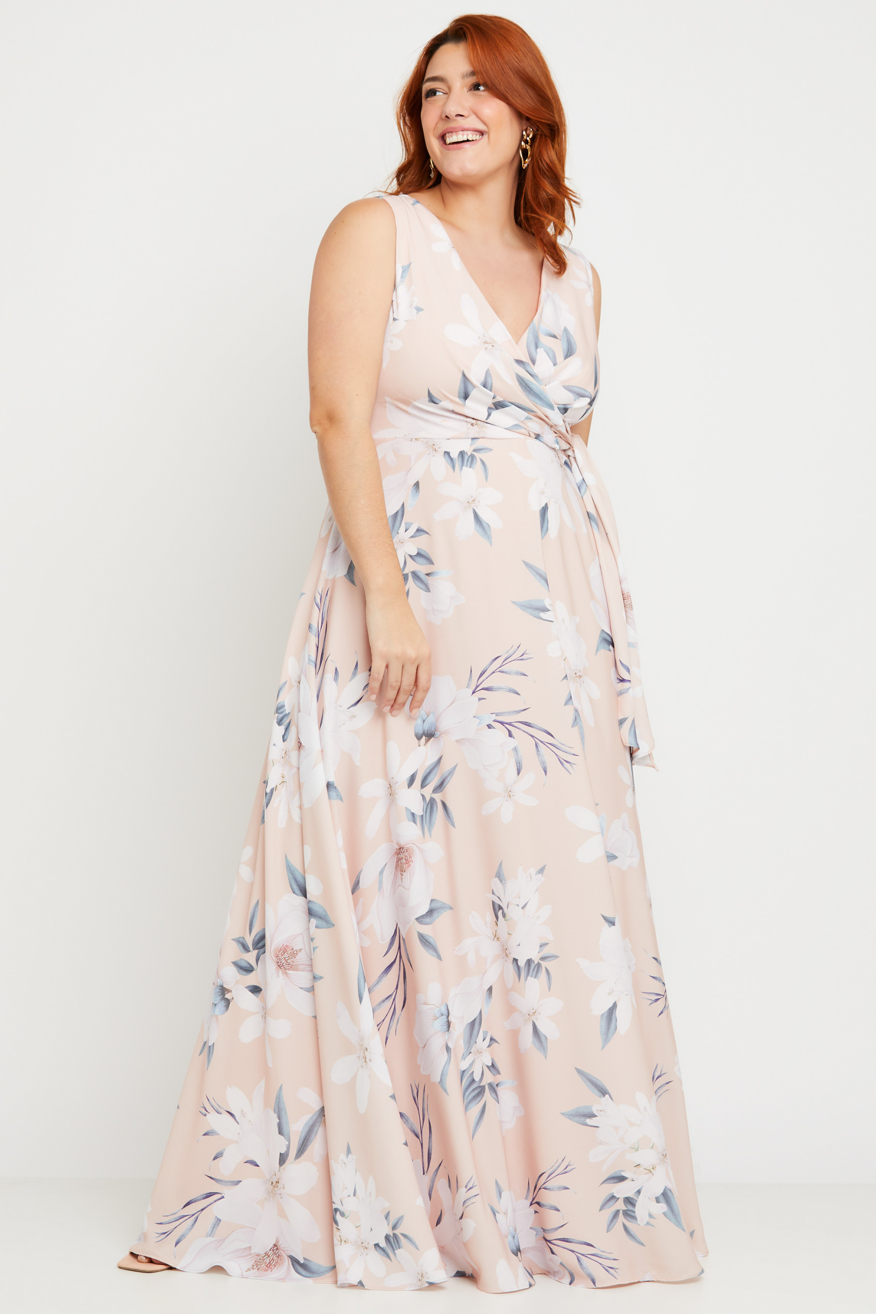 Vestido Longo Estampado Letícia Rosa