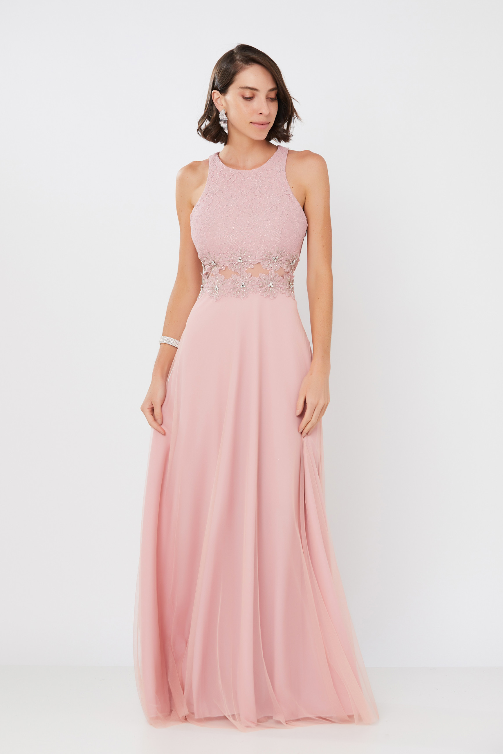 Vestido Longo Taina Rosa