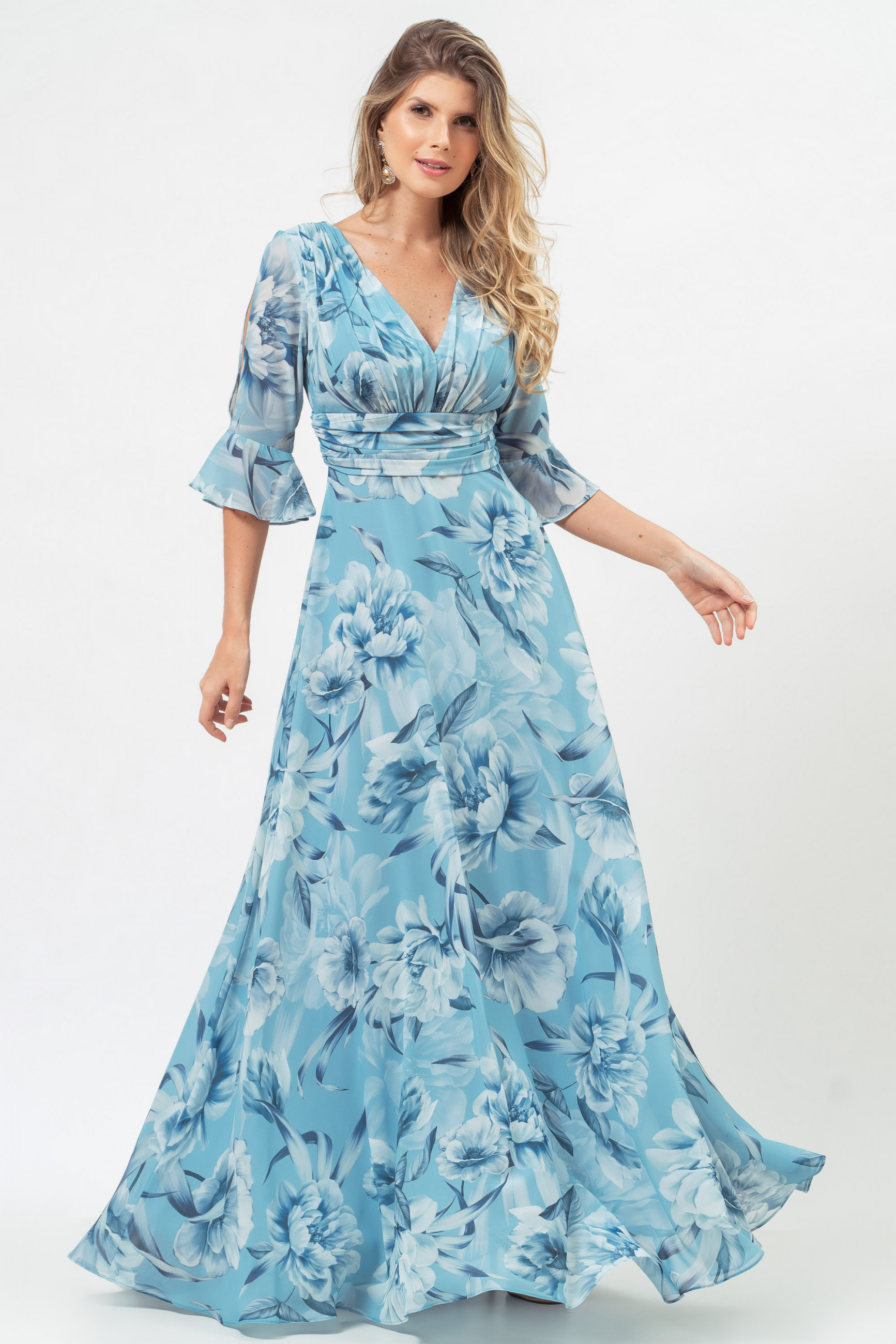 Vestido Longo Estampado Hebe Serenity