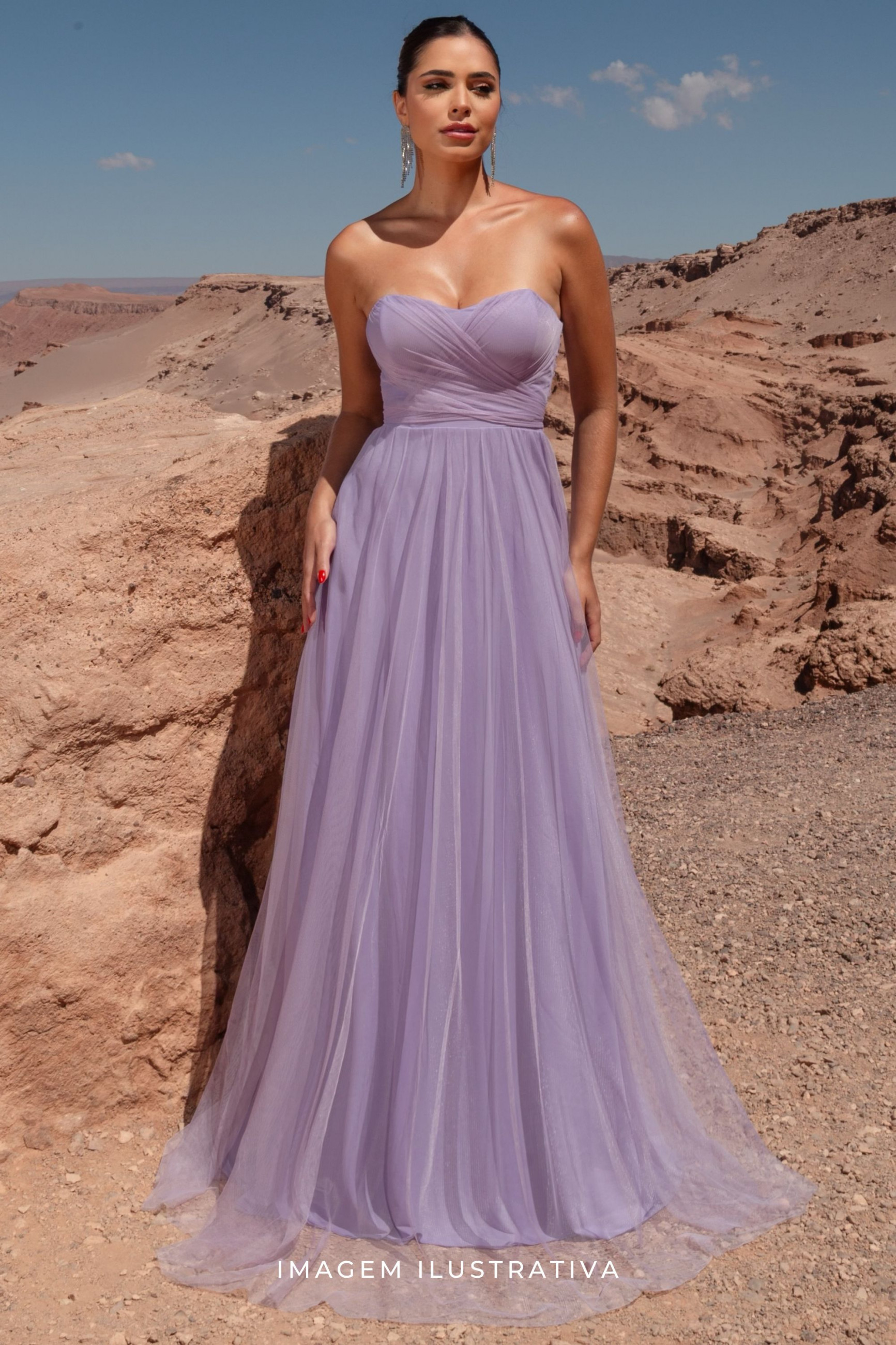 Vestido de Festa Longo Lilás Nina Ladydress