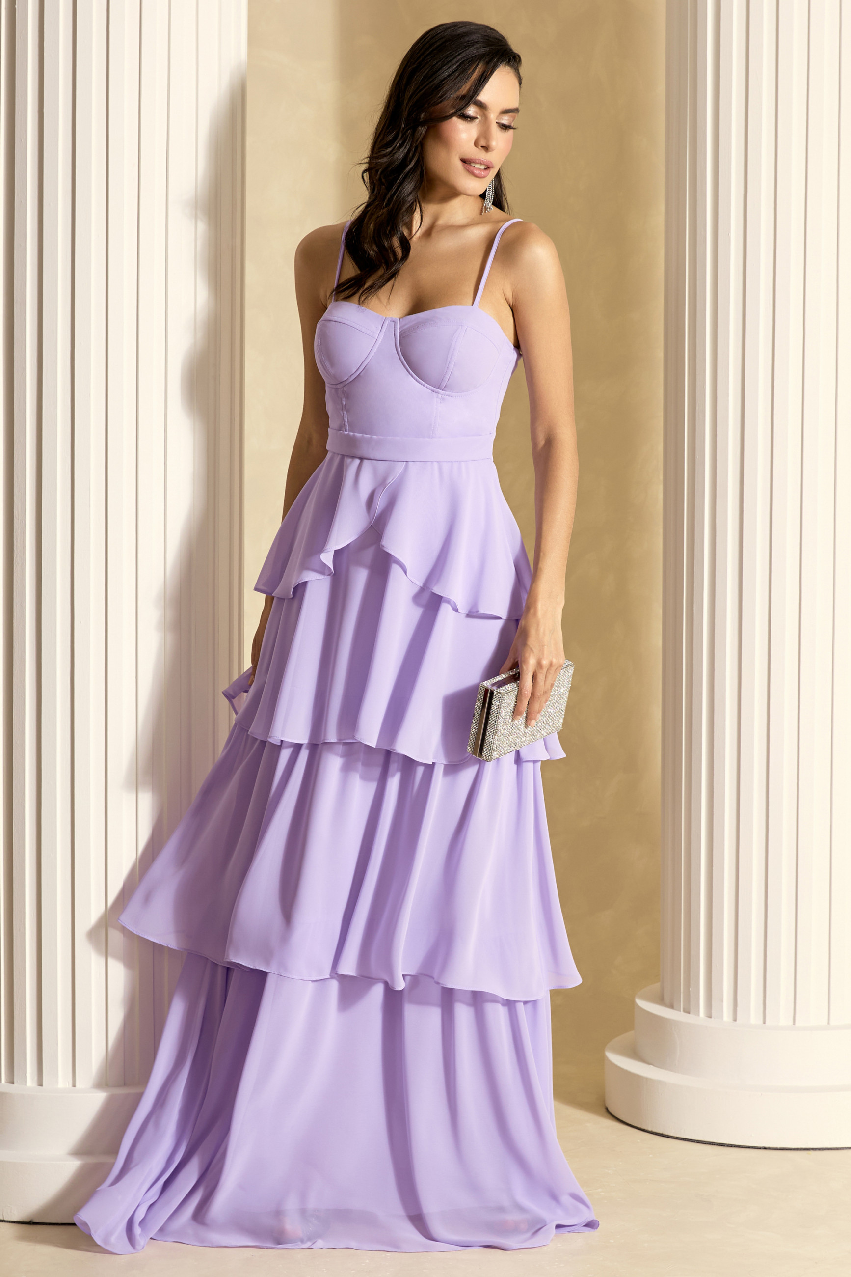 Vestido de Festa Longo Lavanda Julie Ladydress