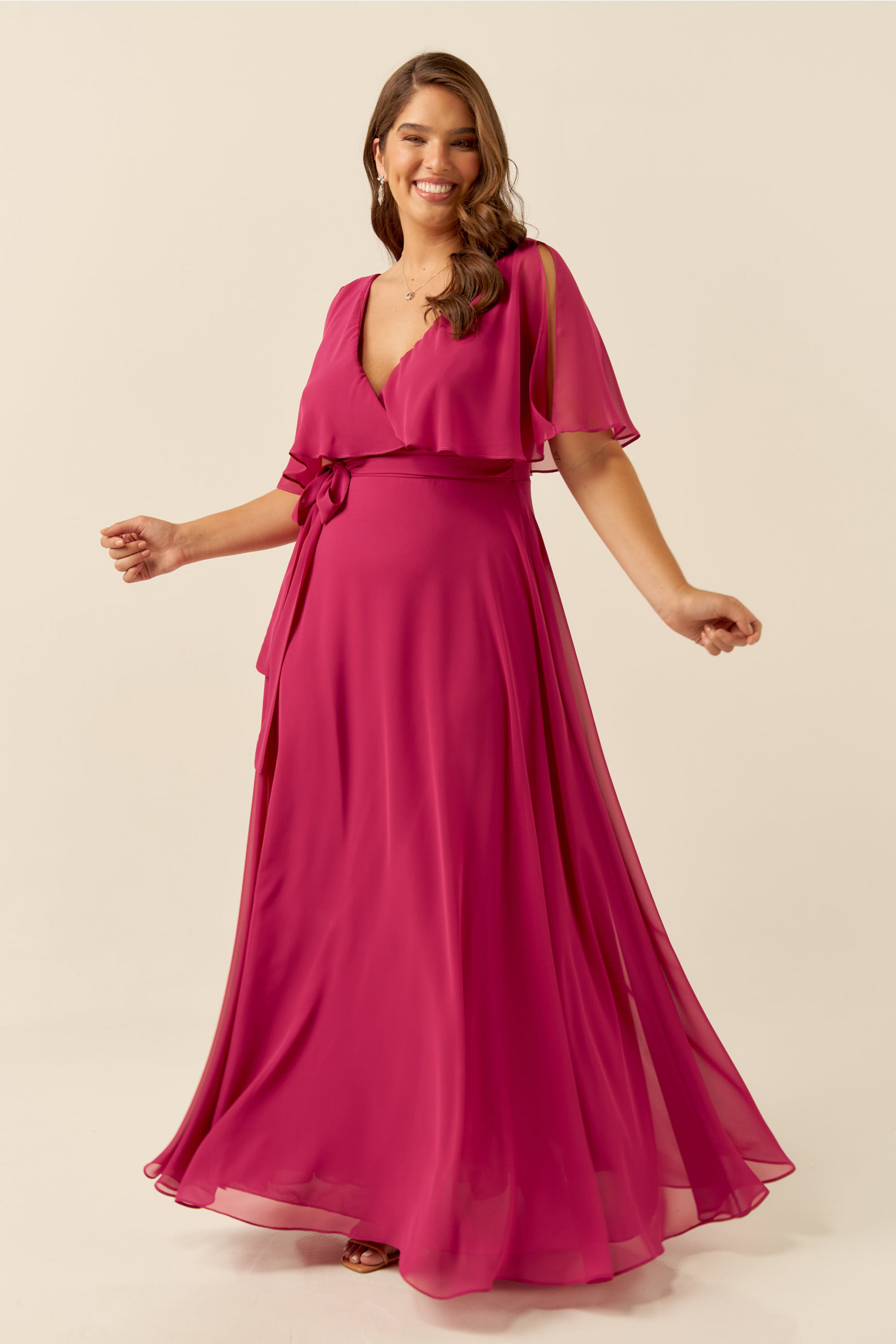 Vestido Festa Madrinha Plus Size Pink   Longo Ladydress