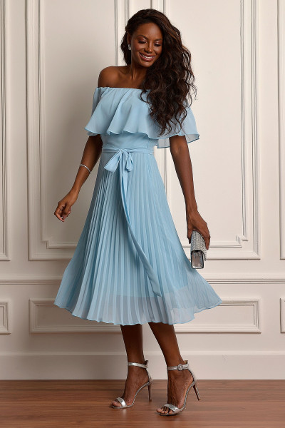 Vestido Festa Madrinha  Azul Serenity   Midi Ladydress