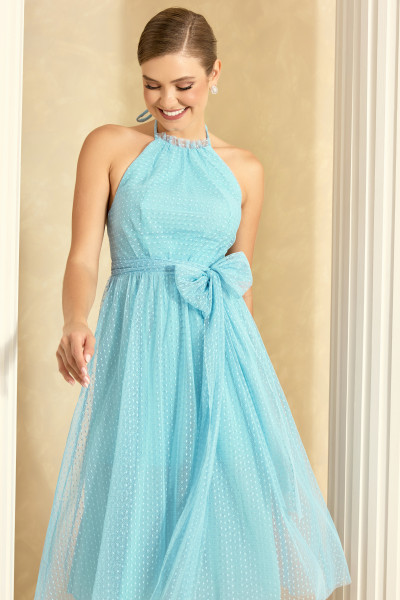 Vestido de Festa Midi Azul Serenity Janaina Ladydress