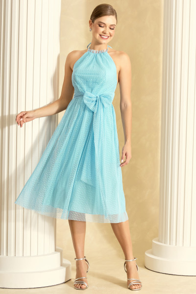 Vestido de Festa Midi Azul Serenity Janaina Ladydress