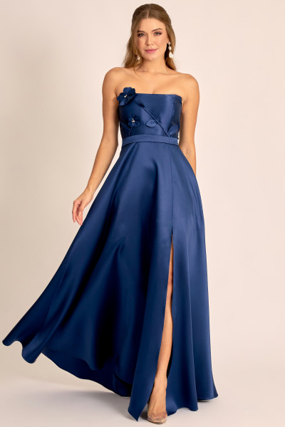 Vestido de Festa Longo Azul Marinho Thaly Ladydress