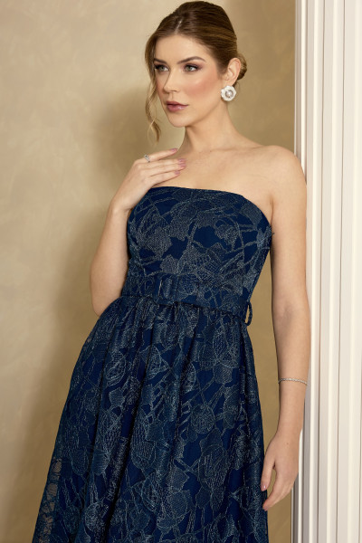 Vestido de Festa Midi Azul Marinho Lexie Ladydress