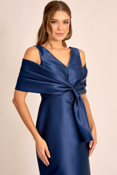 Vestido de Festa Midi Azul Marinho Sônia Ladydress