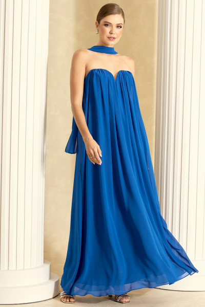 Vestido de Festa Longo Azul Royal Magali Ladydress