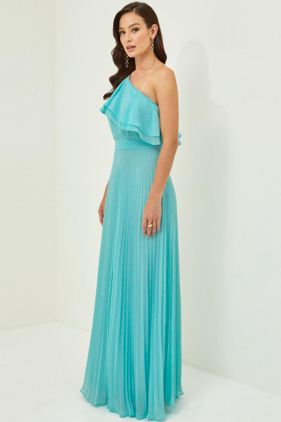 Vestido de Festa Longo Azul Tiffany Raquel Ladydress