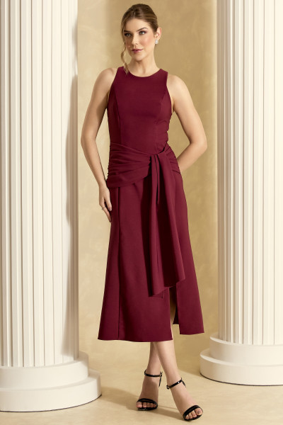 Vestido de Festa Midi Marsala Kayla Ladydress