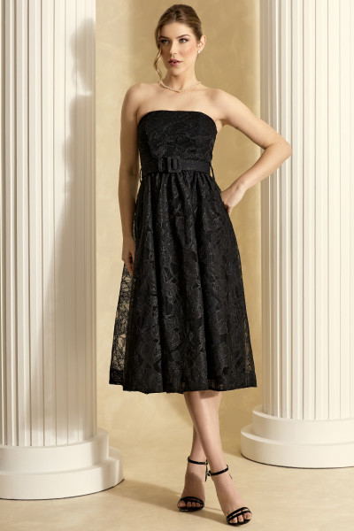 Vestido de Festa Midi Preto Lexie Ladydress