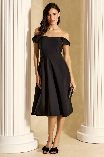 Vestido de Festa Midi Preto Luisa Ladydress