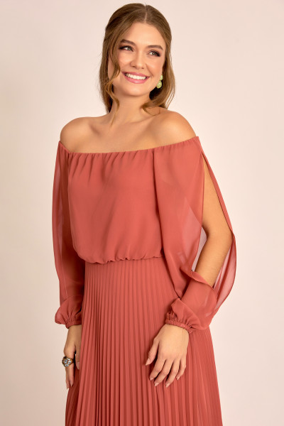 Vestido de Festa Longo Terracota Rubi Ladydress