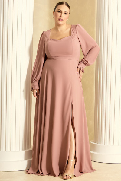 Vestido de Festa Longo Plus Size Rose Priscila Ladydress